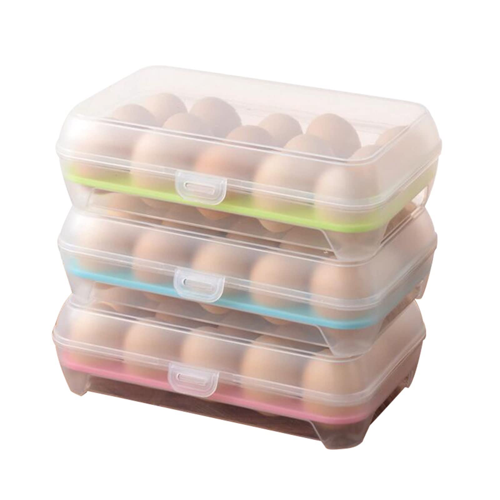 Cubo de Huevos para refrigerador, Caja de Almacenamiento con Soporte para Huevos de 15 Rejillas para Puerta de refrigerador, contenedor de cajón de Huevos de Cocina