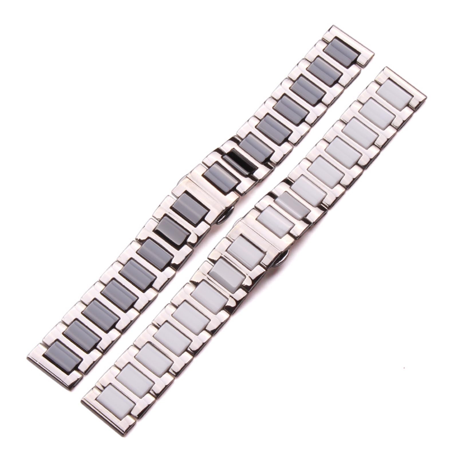 SiChouwz Bracciale In Ceramica In Acciaio Inossidabile Cinturino In Metallo Solido Bianco Nero