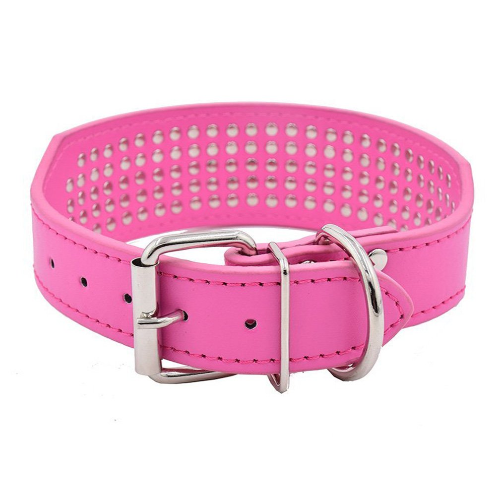 Mochow Hundehalsband Mit Bling-Strass – Verstellbar, 5 Cm Breit, Für Große Hunde (PU Leder, Grün, Größe M)