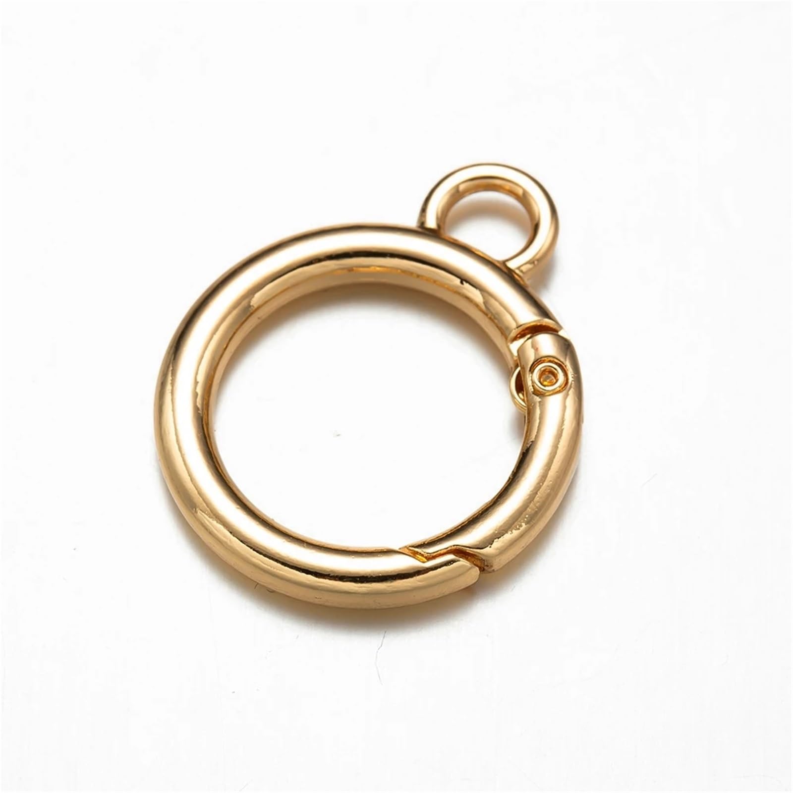 20pcs/Lot Metal O Ring Spring Clasps Round Carabiner Keychain Bag Clips Hook Chain Buckles Connector for DIY Jewelry Making Craft for Keyrings,Wallets(Gold,19mm)
