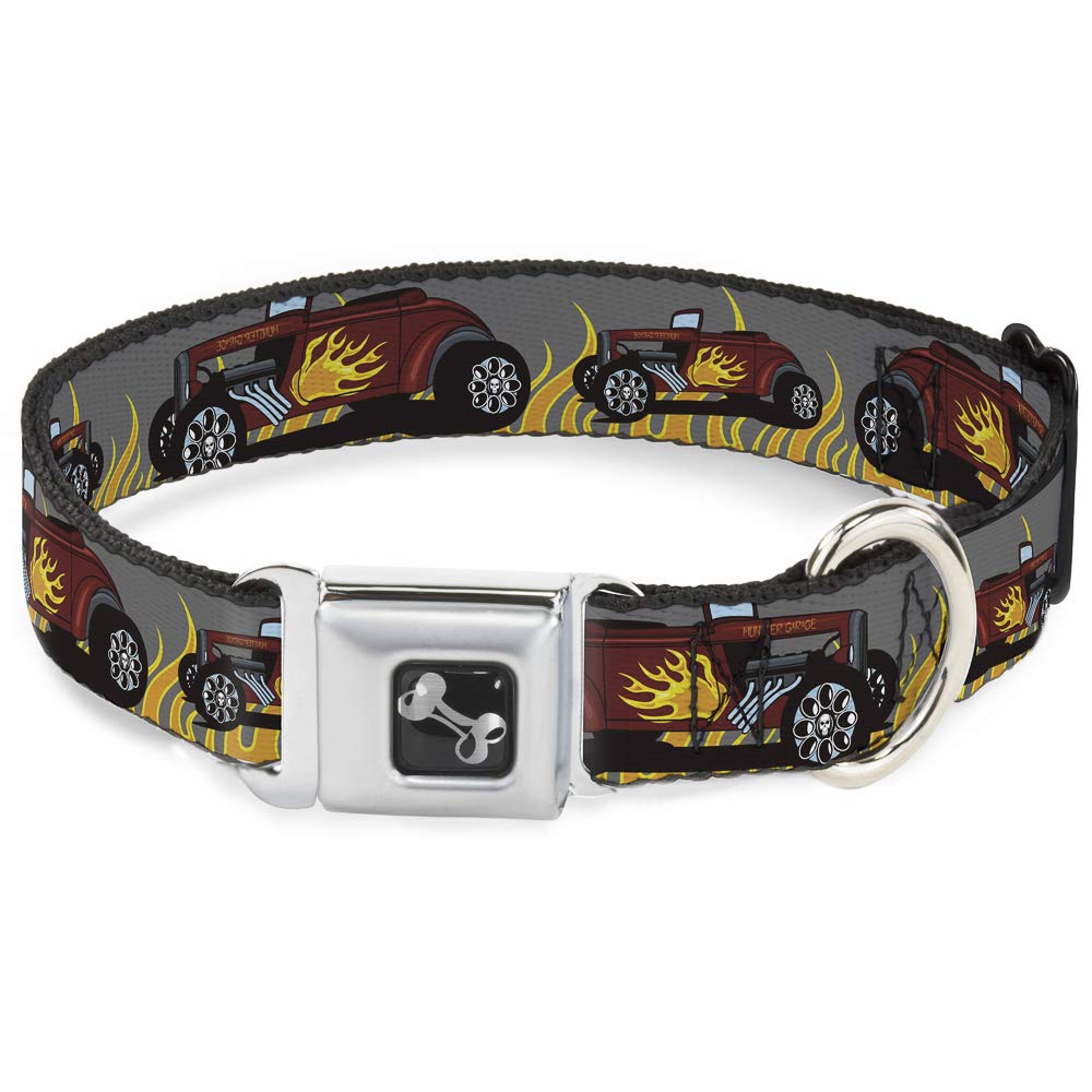 Collier pour chien os Buckle Down Hot Rod Flammes Large réglable pour grand chien