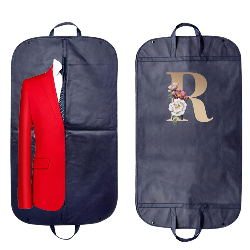 Zip Up Hanging Suit Dress Coat Garment Bag Clothes Cover DustProof Storage Suit Carrier Protector Bags, (gold R)