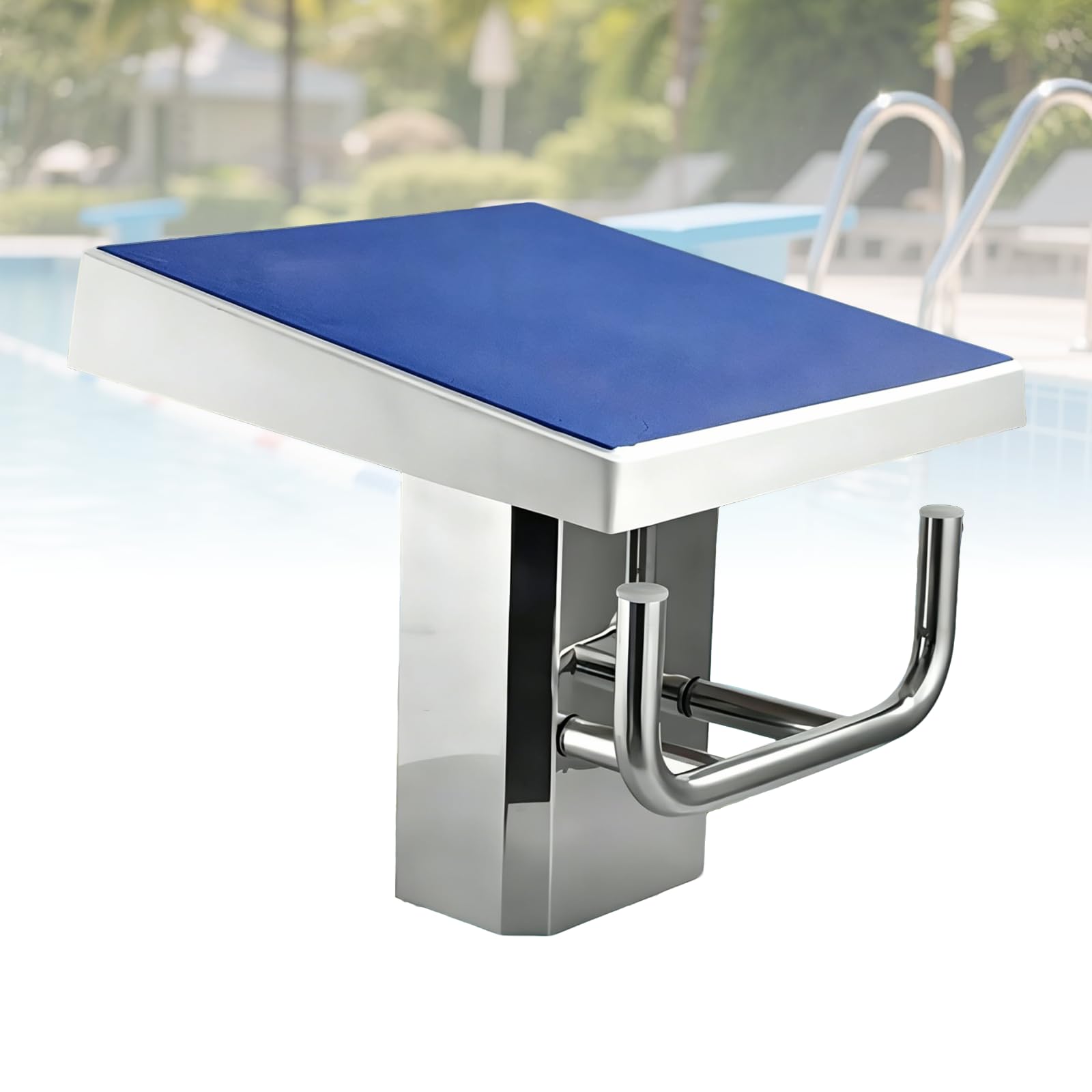 ZHENYUWANG Professional Heavy-Duty Diving Board, Stainless Steel Pool Diving Platform, Swimming Competition Diving Board With Handrails, 15° Incline, Specifically For Swimming