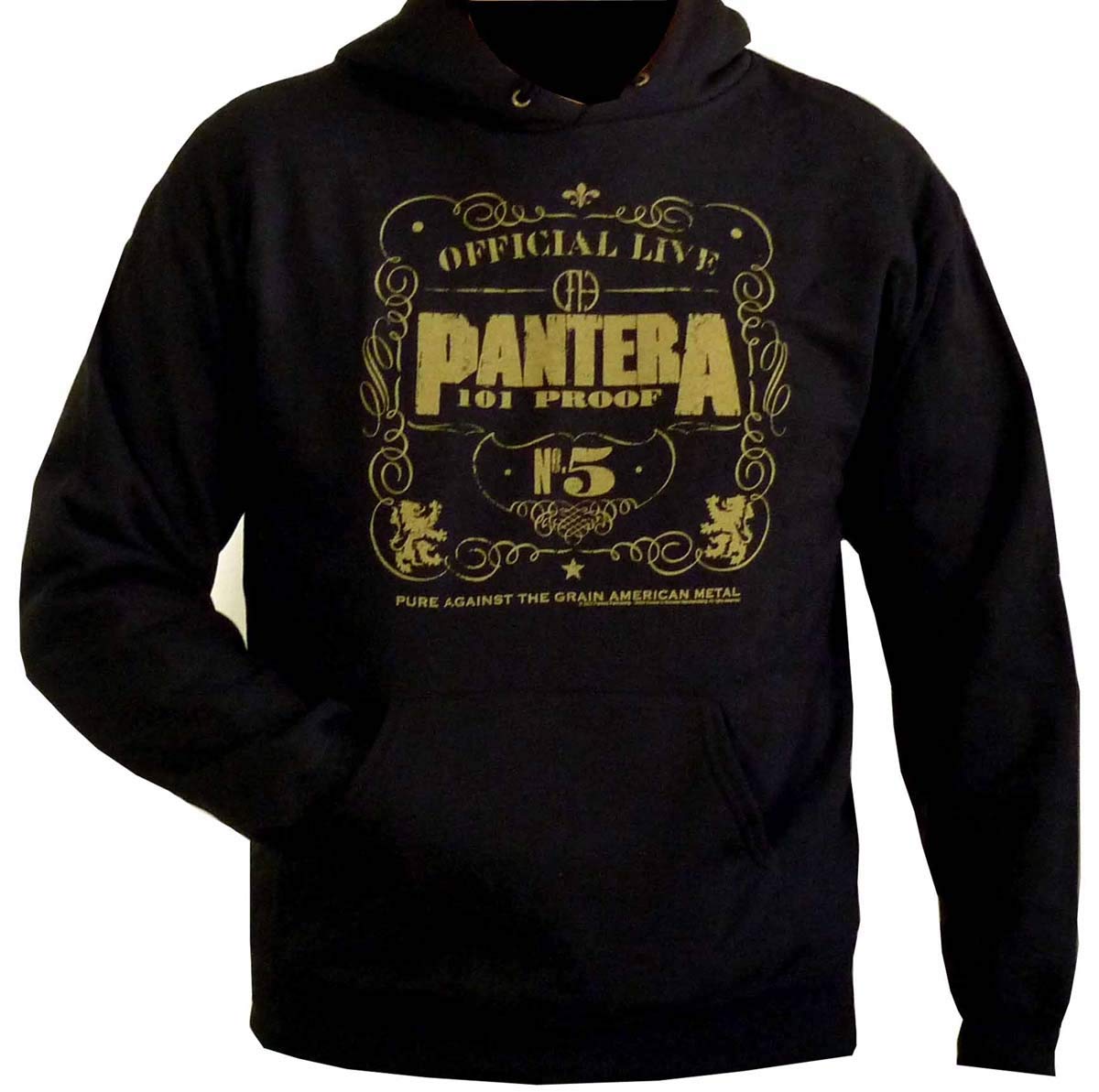 Rock Off officially licensed products Pantera 101 Proof Official Unisex Hoodie Hooded Top (Small) Black