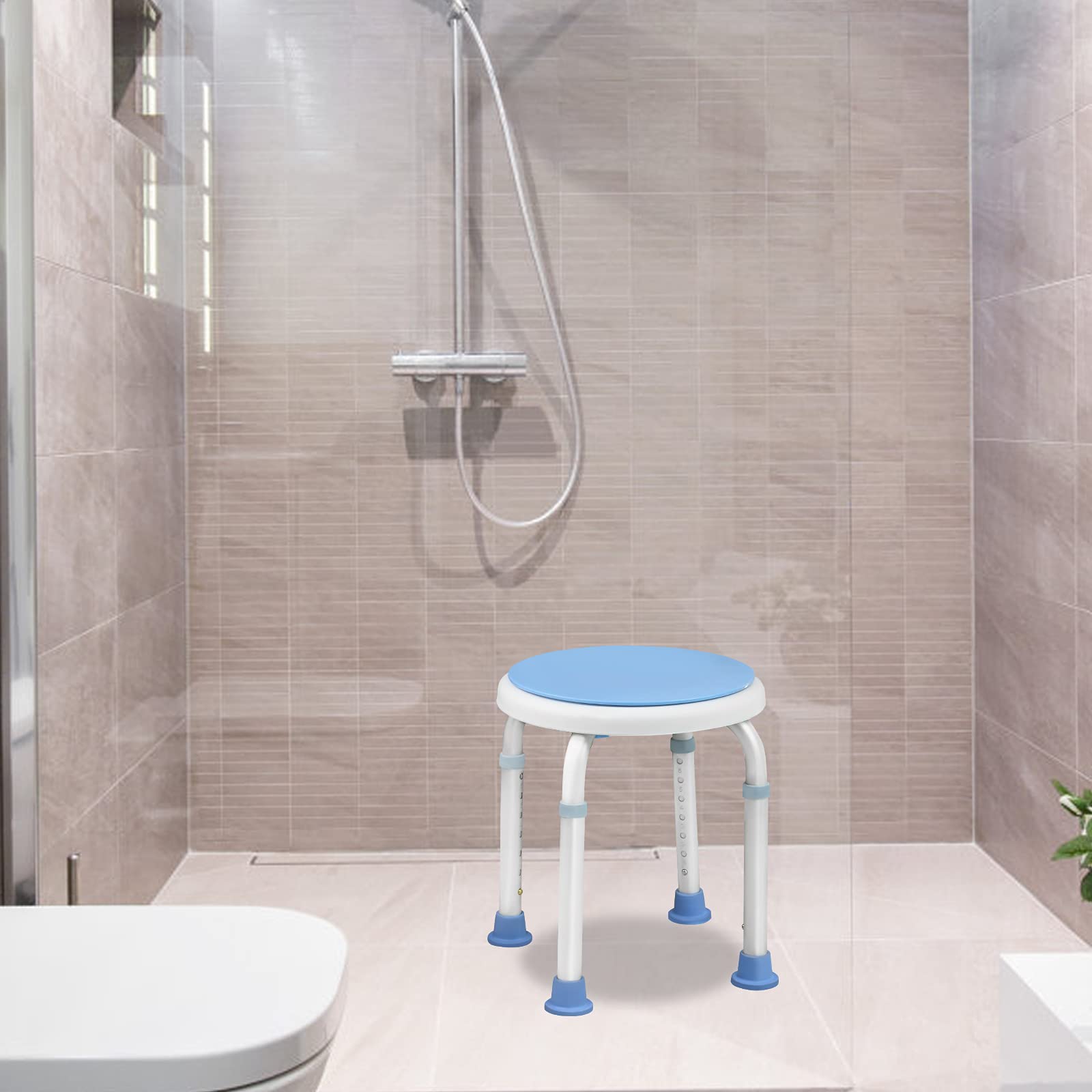 Taburete de ducha, silla de ducha con asa de bañera, respaldo para ancianos, altura ajustable de 85 a 96 cm, elevador de asiento de inodoro, patas antideslizantes, tipo 10