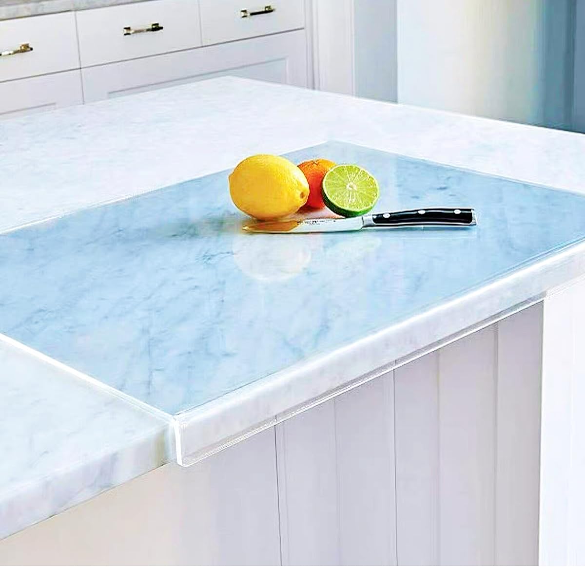 Clear Acrylic Cutting Boards For Kitchen Counter with 1.2in Lip Household Transparent Vegetable Fruit Chopping Boards Non Slip Large Cutting Board for Kitchen Countertop, 23.6x17.7in (Thickness 0.2in)