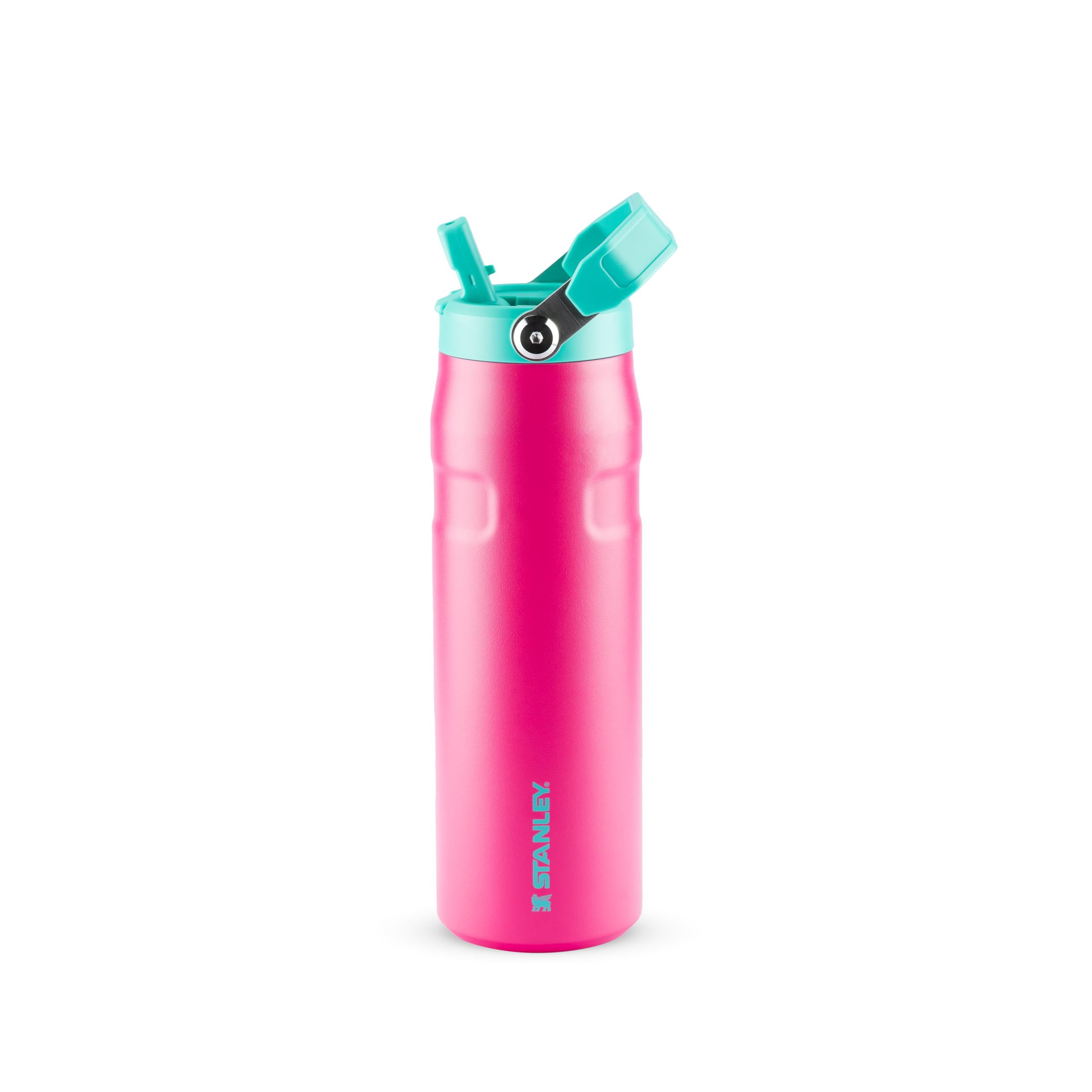 Stanley - Garrafa de água com palhinha IceFlow Flip, palhinha incorporada, abertura grande, aço inoxidável leve, 700 ML, Passion Pink