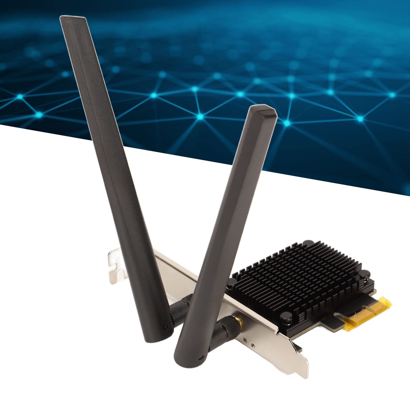 Carte PCIe WiFi 6E, Carte Réseau sans Fil Tri-Bande 5400 Mbps, Adaptateur PCI Express sans Fil 5.2, Antenne à Gain élevé 6 DBi, Prend en Charge 10 11 64 Bits