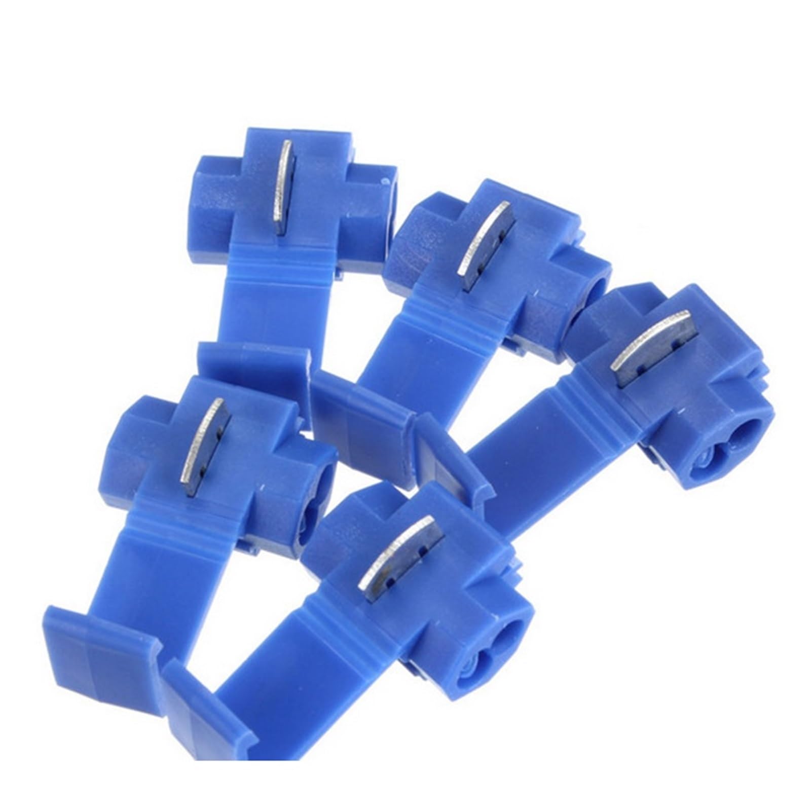 BYLSAGWHT 100PCSHigh 50pcs/Set Blue Lock Wire Connectors Quick Splice Terminals Crimp G14 18-14 AWG Hard Soft 0.75-2.5 Wire