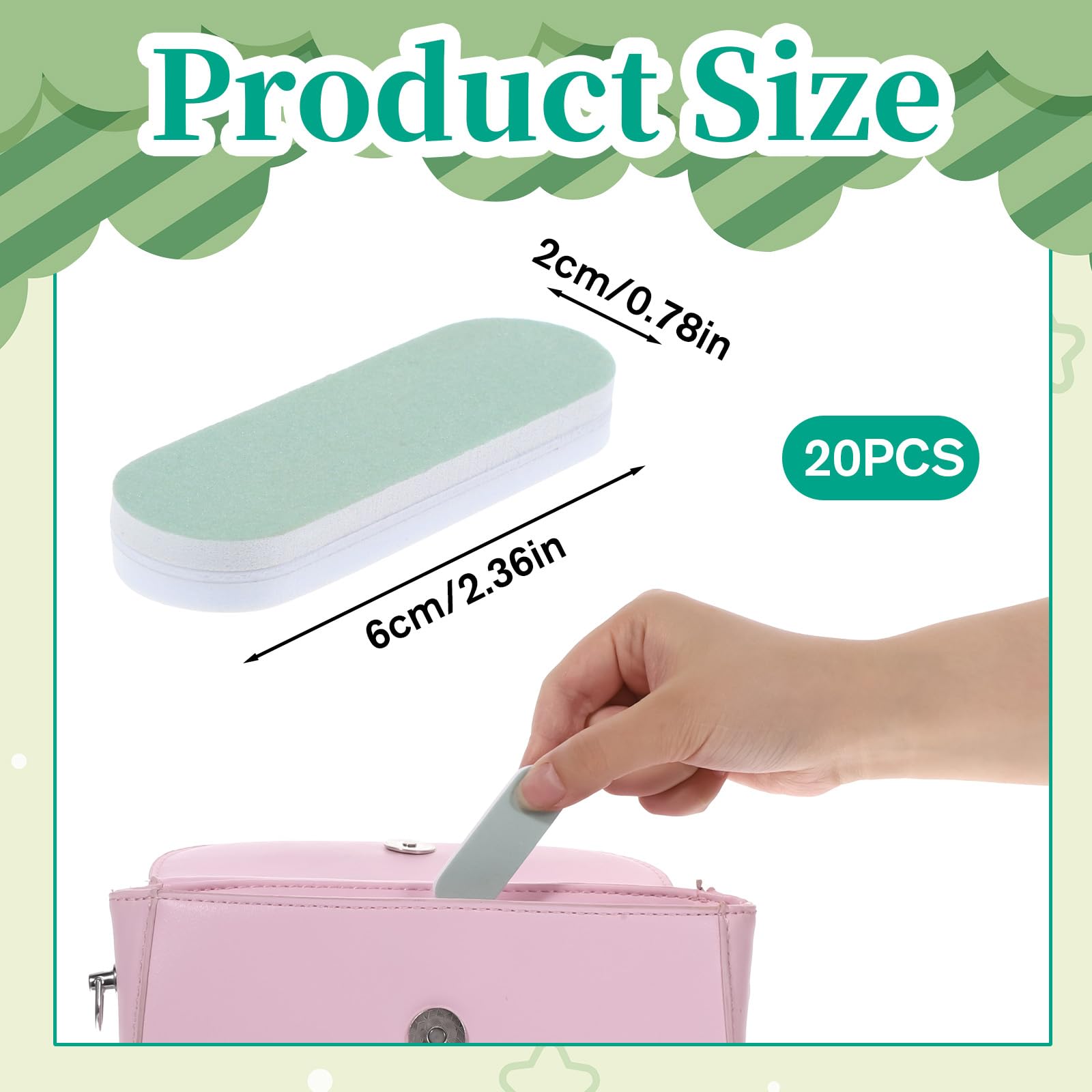 Grevosea 20 Pcs Silver Polish Sticks, Stainless Steel Scratch Remover Double-Sided Cleaning Buffing Bars for Ring Necklace Earrings Jewelry Polishing (2.4x0.78inch)