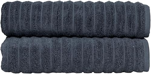 Miniatura 24 de Classic Turkish Towels - Juego de 6 toallas de lujo de la colección Brampton acanaladas de 100% algodón turco, de secado rápido, suaves y Platino