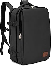 Airplane Travel Backpack Hand Luggage for Ryanair Hand Luggage for Wizz Air Cabin Women Men Trekking Shoes Compartment Laptop 15.6 Inch, Black