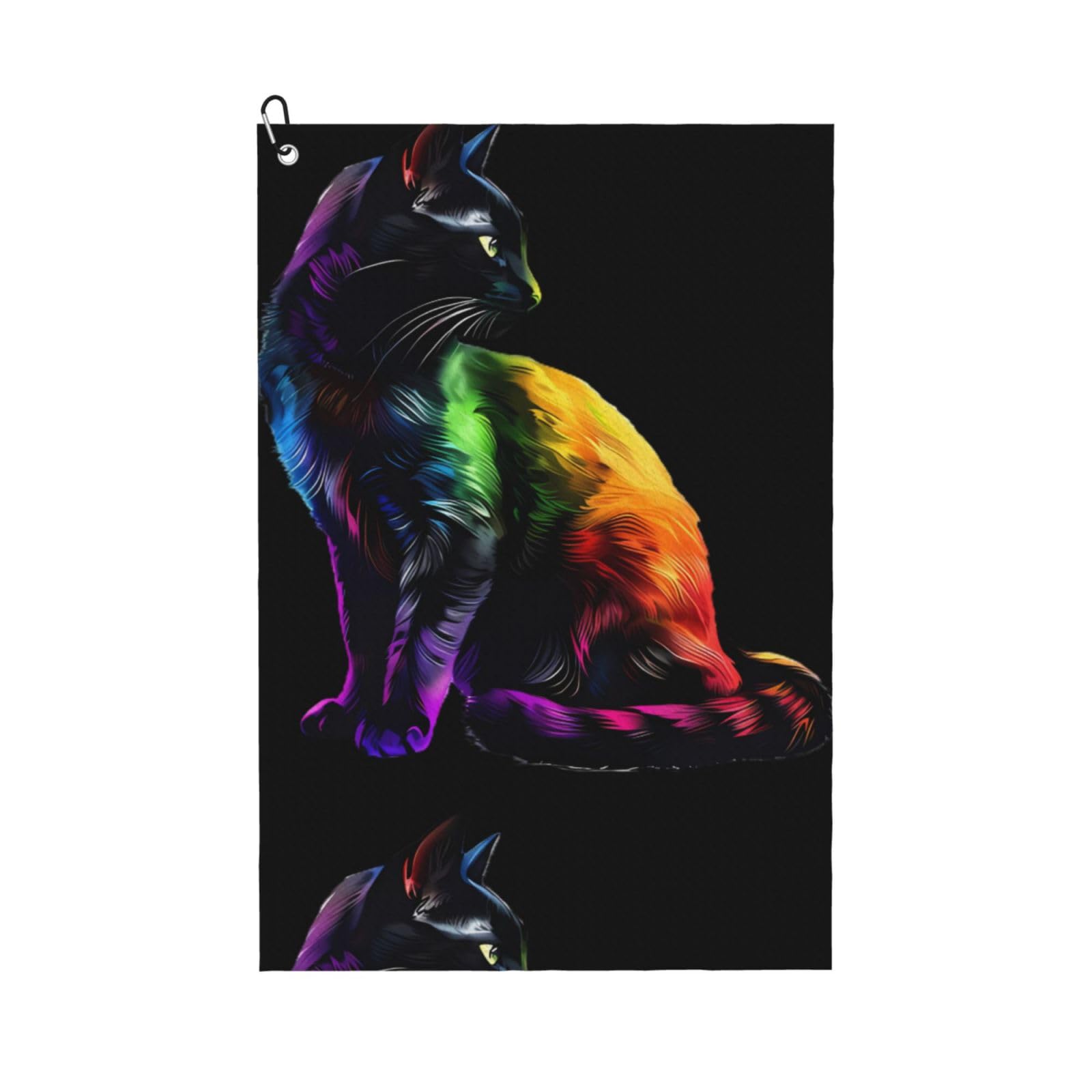 peiyeety LGBT Proud Cat Microfiber Golf Towel with Carabiner Clip, 16x24 Inch Absorbent Waffle Weave Towel for Golf Bags