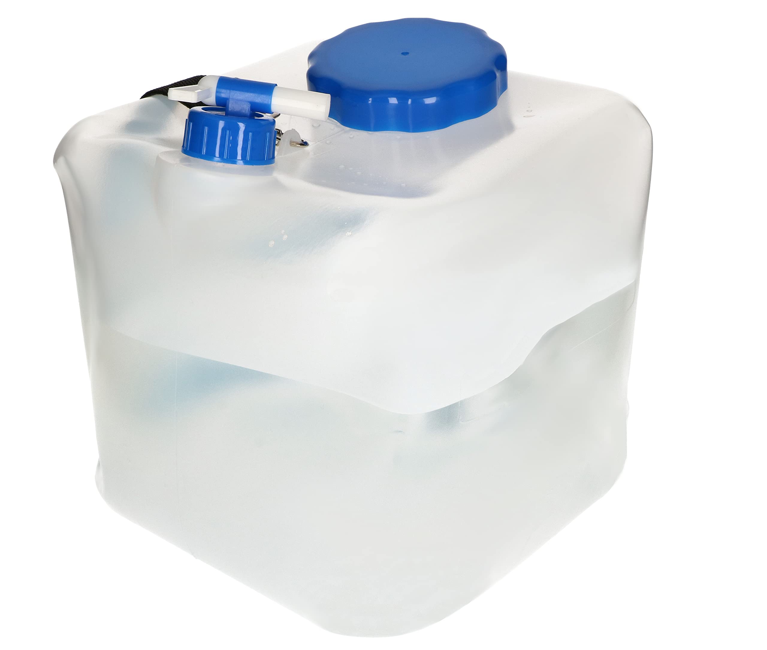 KOTARBAU® 4 x Bidones de agua plegable con grifo 16 litros, Contenedor de agua plegable, Depósito portátil con correa de transporte, Bidón garrafa con grifo de vertido, Recipiente de agua para camping
