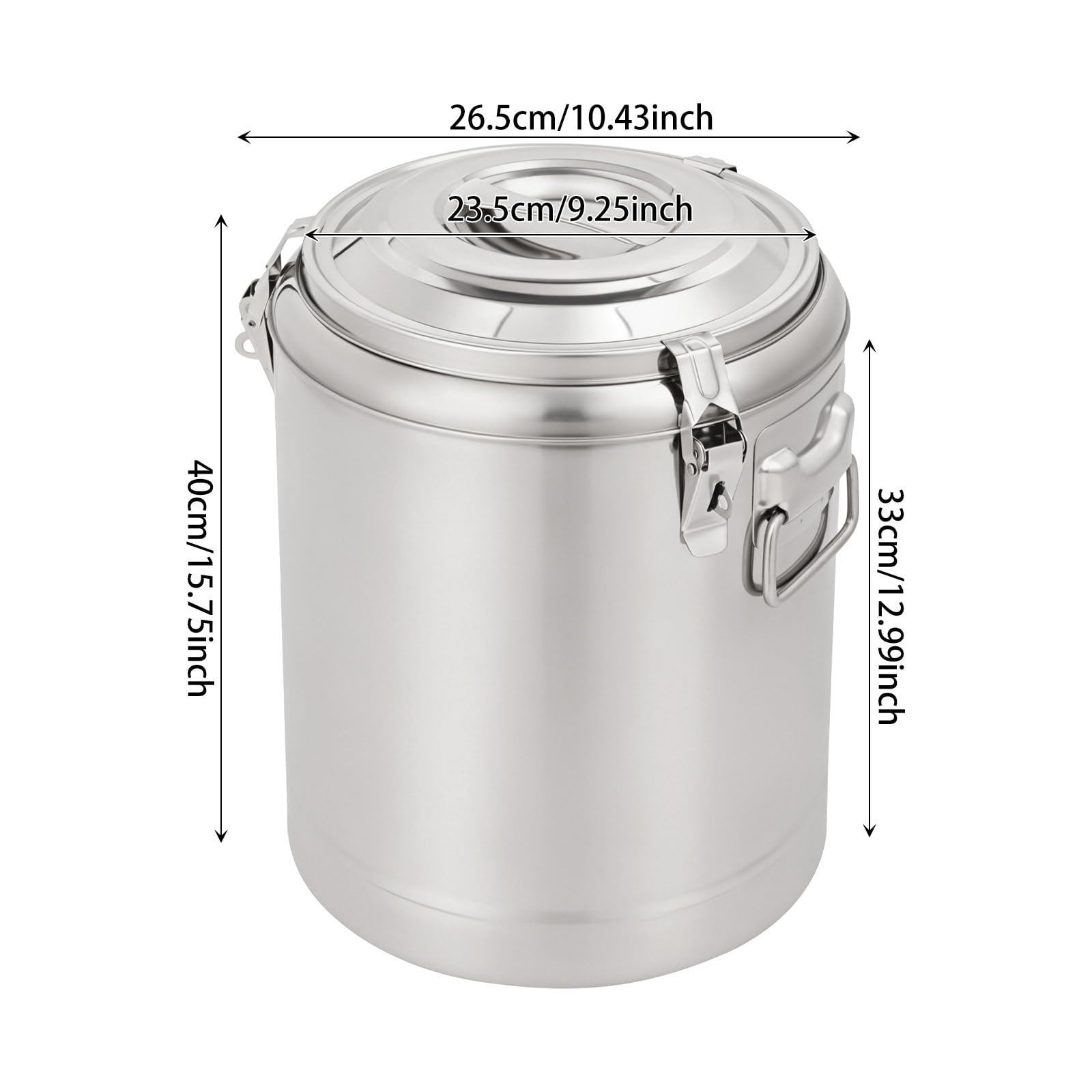 Isolierbehaelter Edelstahl 14L Thermobehaelter Suppenwaermer Silber 26,5cm