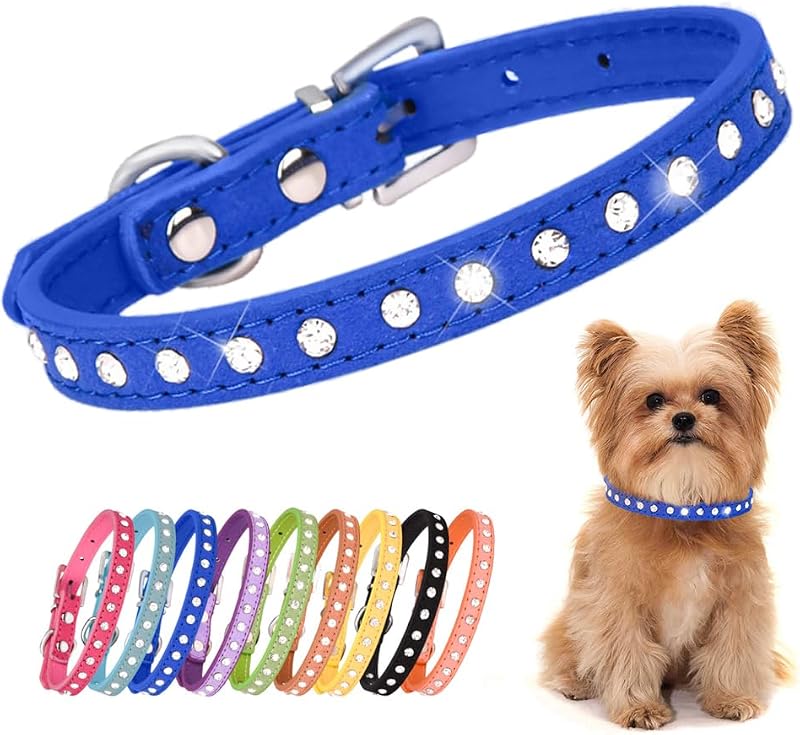 Coleira básica com strass para cães pequenos e gatos YOUALSO XXS