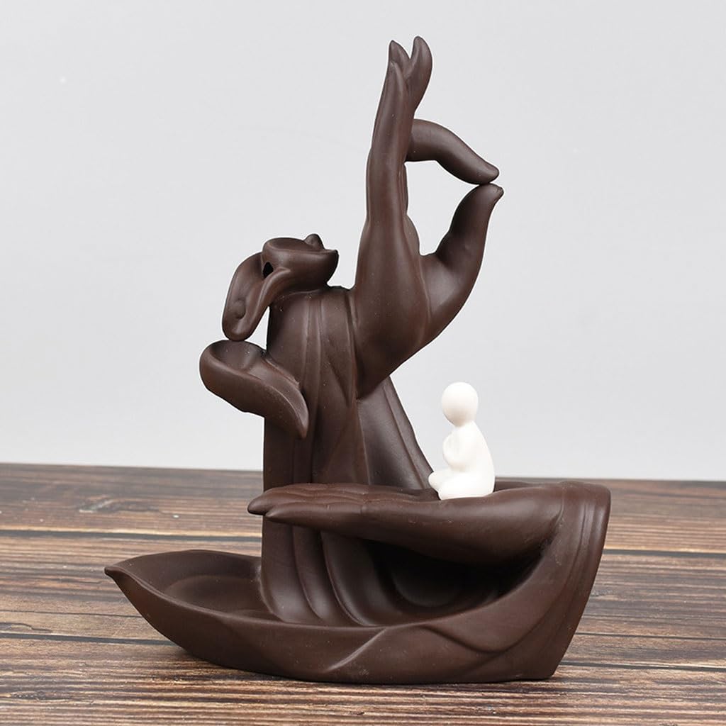 Portaincenso di Buddha Artigianato in Ceramica Arredamento for la casa Bruciatore di incenso a Flusso inverso Creativo Foshan Purple Sand Lotus Zen Heart Arredamento termale