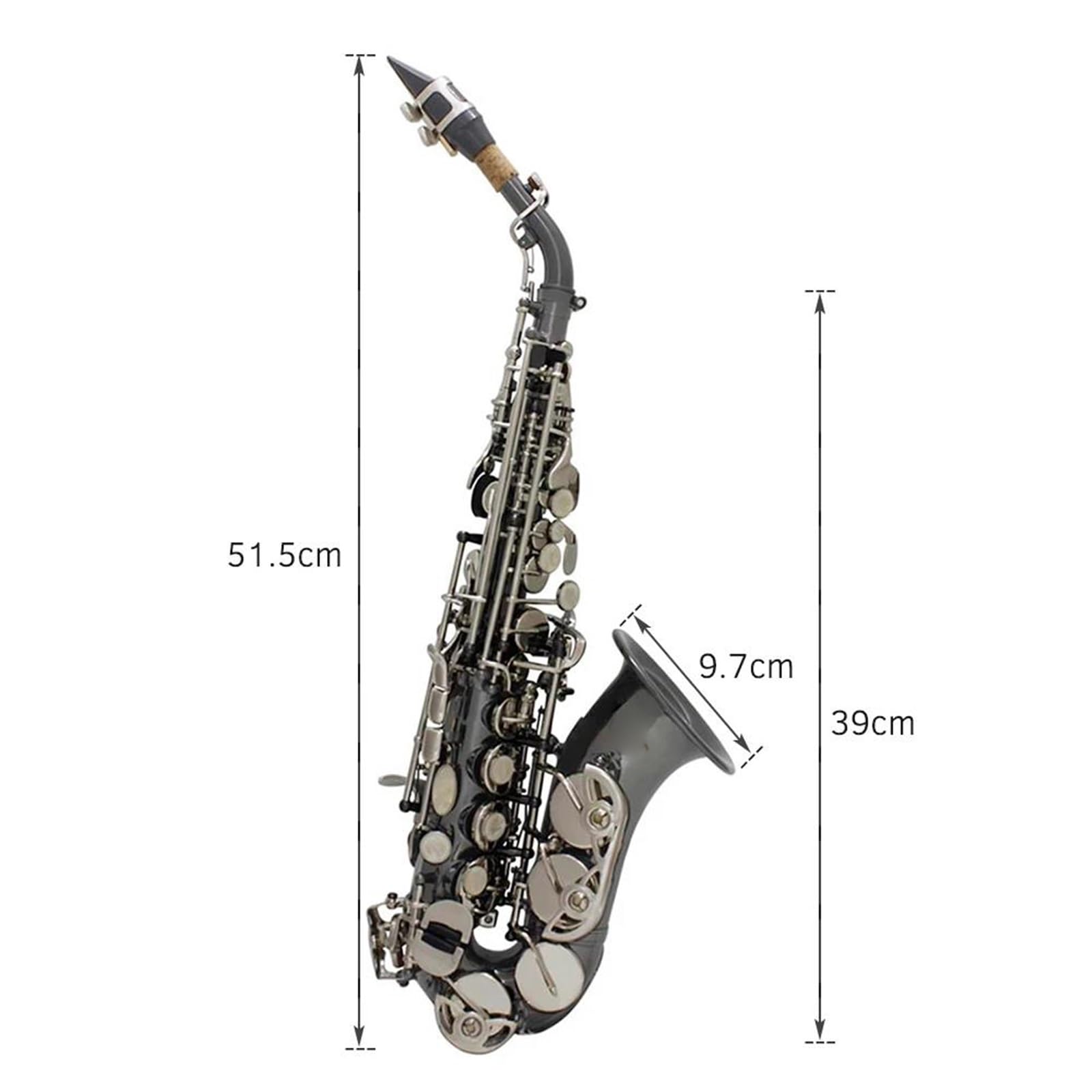 Saksofon Saksofon Sopranowy Bb Materiał Mosiężny Czarny Niklowany Instrument Dęty Drewniany Z Futerałem Do Przenoszenia