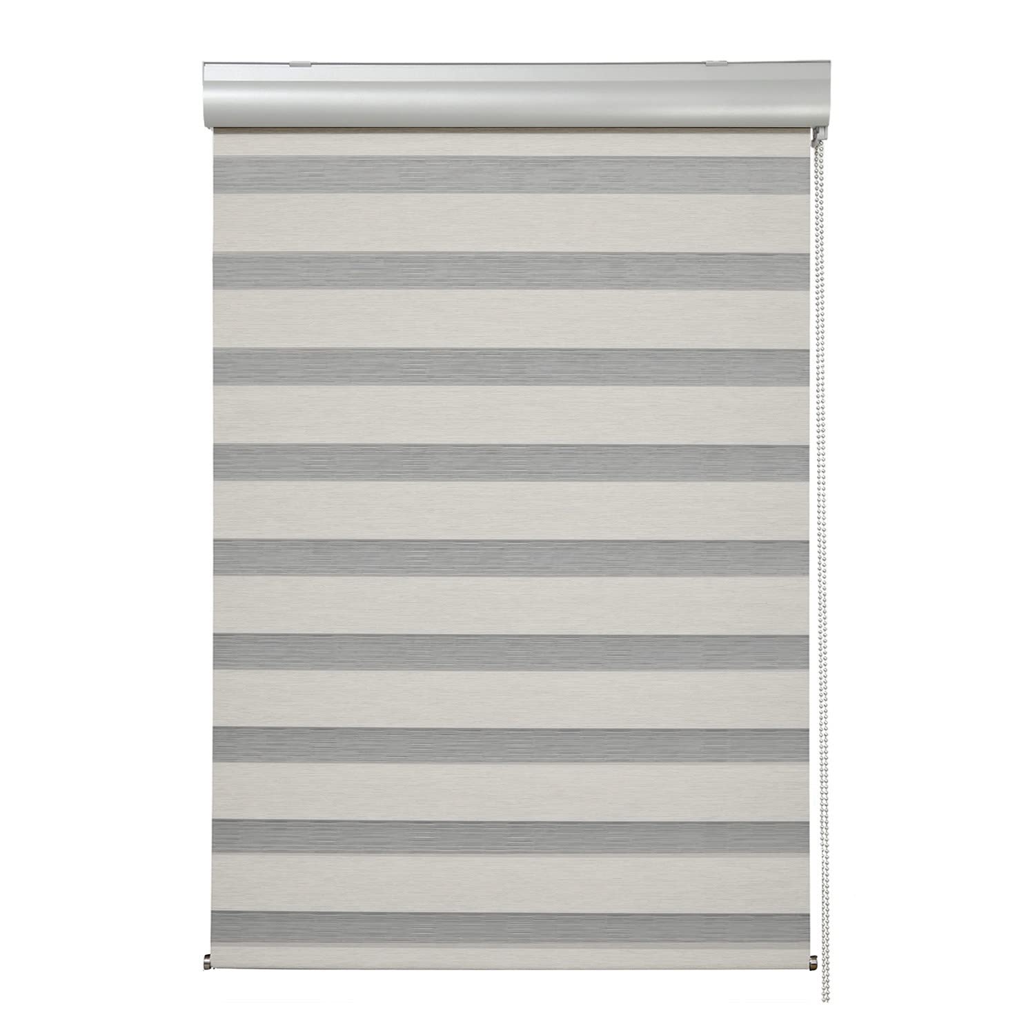 MADECOSTORE Estor Doble Enrollable día y Noche Must – Beige – 154 x 250 cm – Fijación con perforación – Cadena cromada, Poliéster, 153l x 150L cm