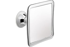 MIRRORVANA Fogless Suction Mirror for Shaving in the Shower, Chrome 6.3" x 6.3"