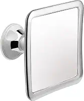 MIRRORVANA Espelho de chuveiro antiembaçante para barbear com sucção atualizada, superfície antiembaçamento à prova de quebra e giro de 360°, 16 cm x 16 cm (cromado)