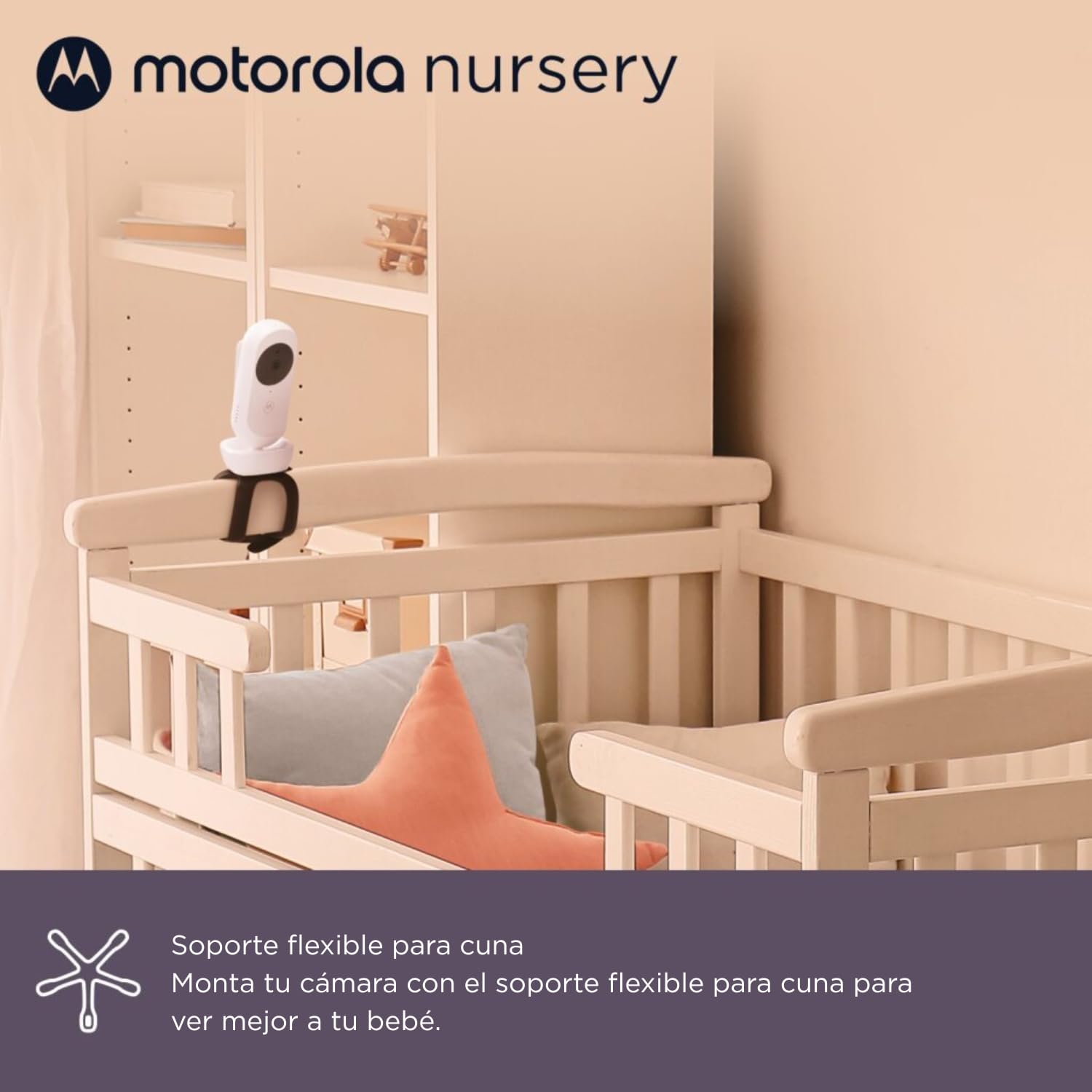 Motorola Nursery VM45 CONNECT Vigilabebés con Cámara Wi-Fi y Monitor de 5”, Visión HD 720p, Habla Bidireccional, Control de Temperatura, Stargrip Montaje Cuna, App Motorola Nursery, Largo Alcance