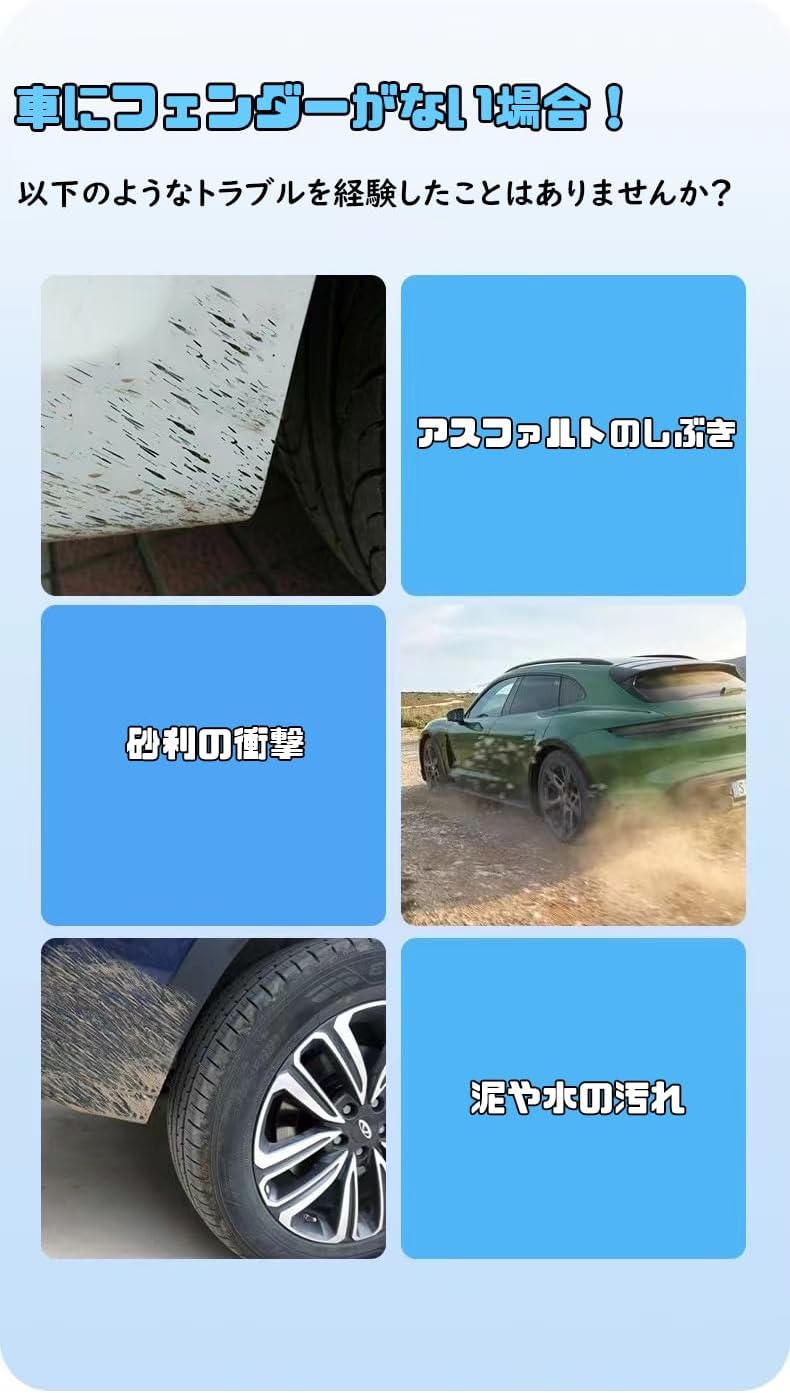 VW専用 ゴルフ7 ワゴン 泥除け フェンダー マッドガード フェンダパネル マッドガードフラップ 【グリルダブルラ】 スプラッシュガ