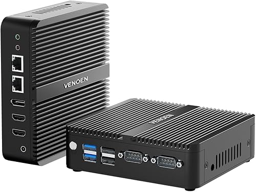 Mini PC sin ventilador Windows 11, Celeron J6412 de 12 generación, 8 GB DDR4 RAM, 256 GB SSD, SATA de 2.5 pulgadas, Dual HD-MI, DP, 3 pantallas, 2*