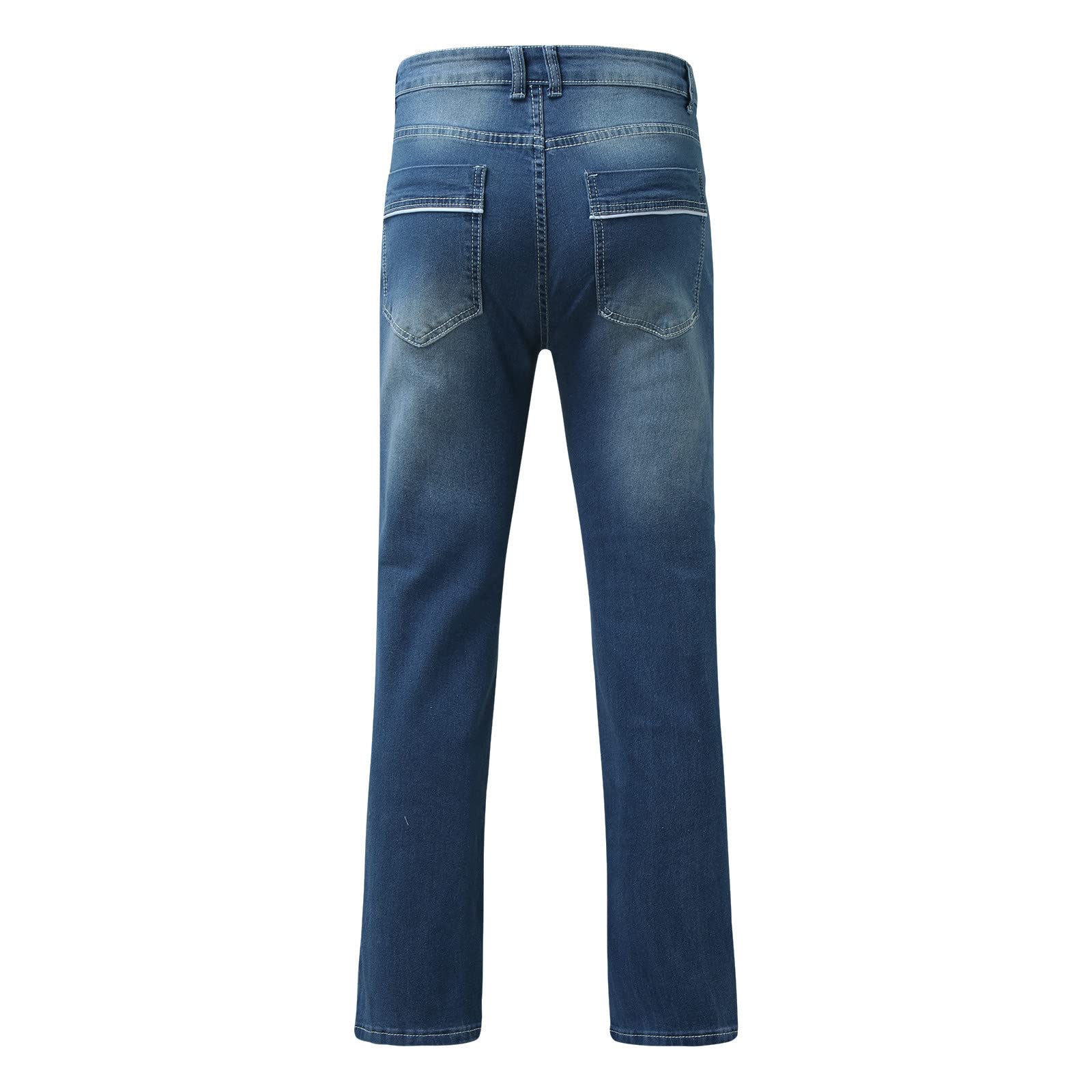 WINWUQB - Pantalones de mezclilla ajustados para hombre, estilo clásico, retro, cómodos, casuales, ajuste regular, elegantes, con bolsillos
