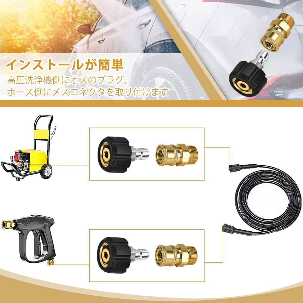 Amazon.co.jp: EMAGEREN 高圧洗浄機用アダプター 2個入 真鍮製