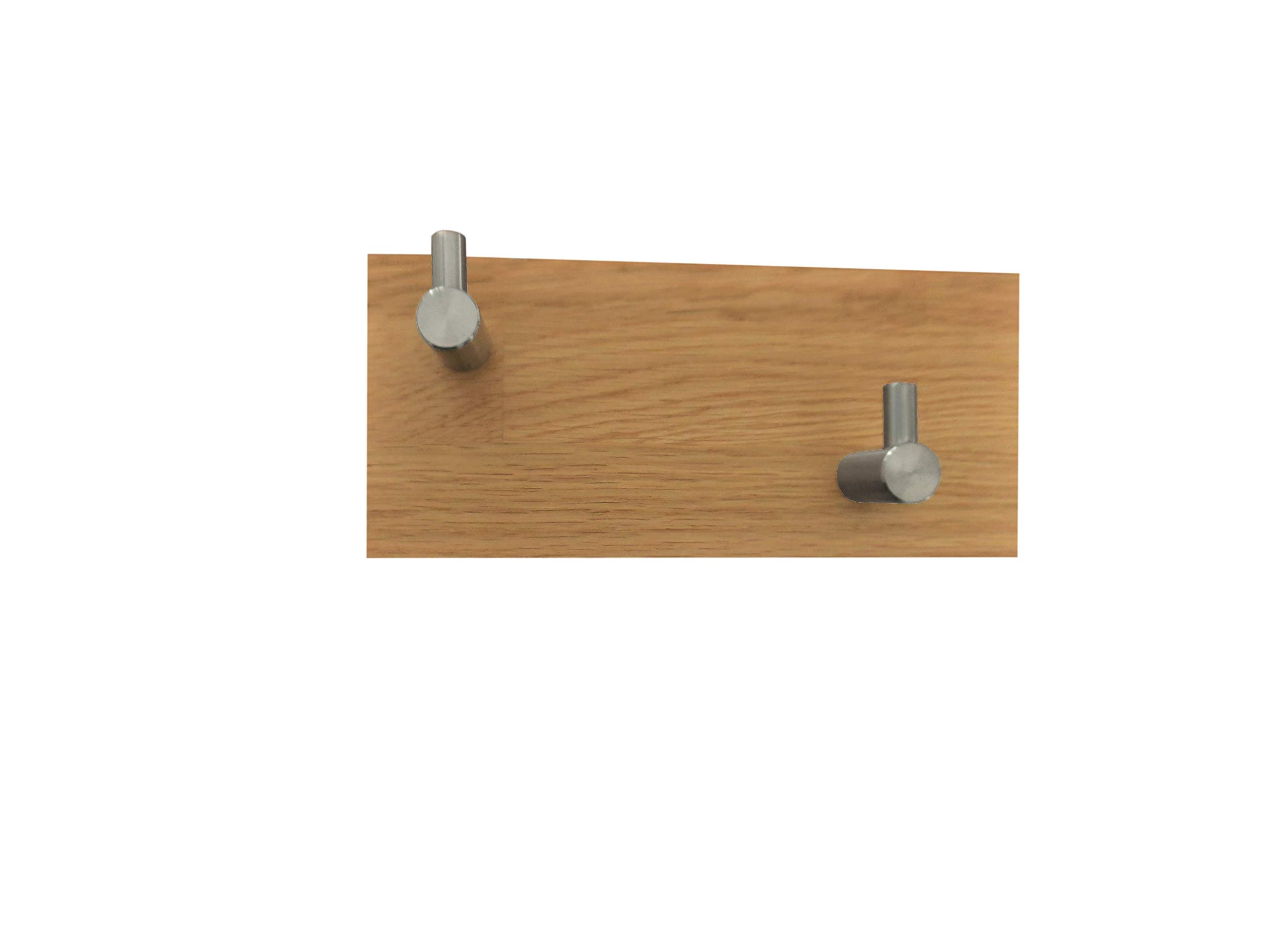 Garderobe Garderobenleiste Wandgarderobe Massivholz Eiche geölt Edelstahl Größe M Manufaktur