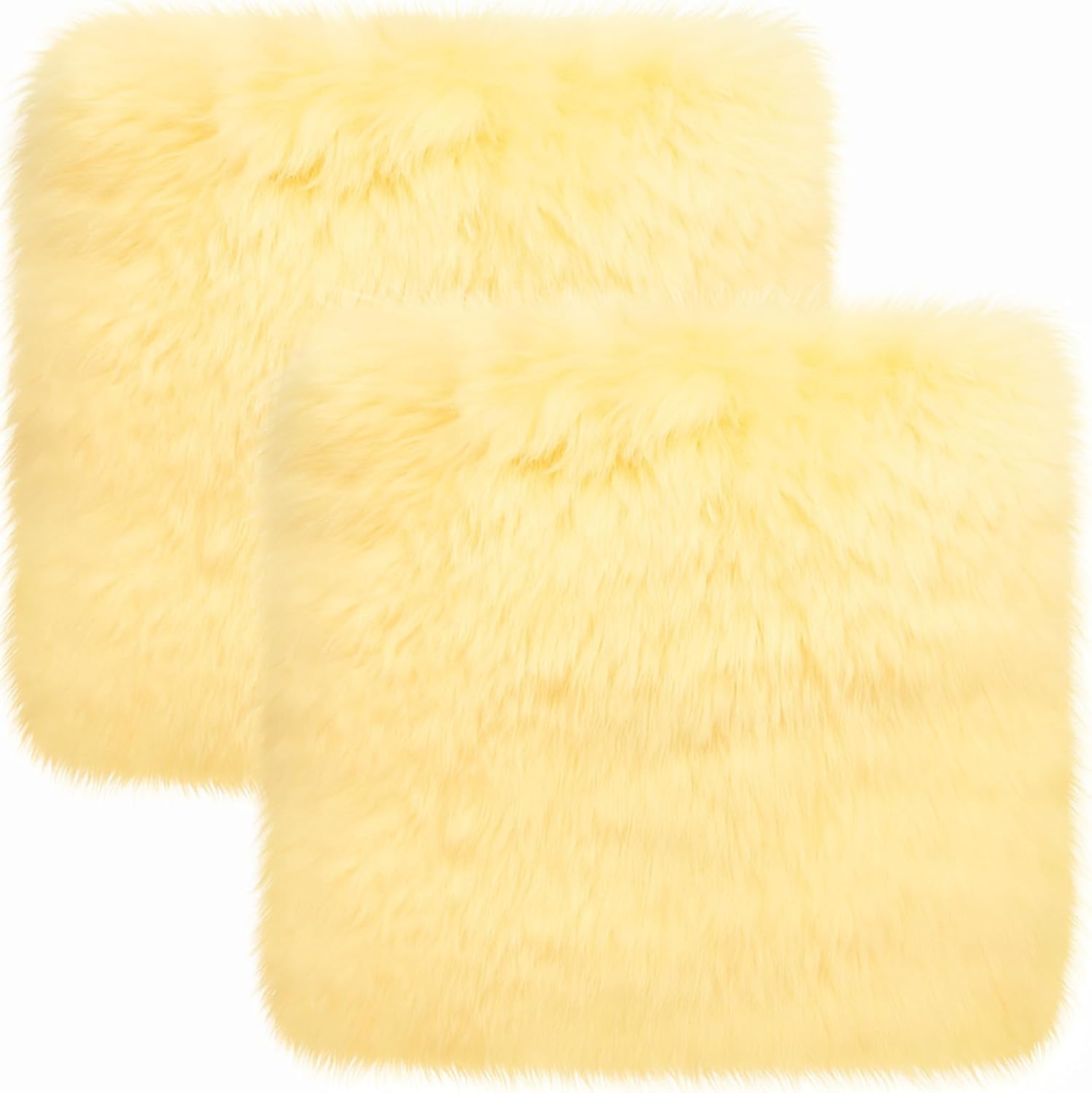 QGHPY 2Pack 100% Medical Natural Sheepskin Seat Cushions 17.7 x 17.7 in. Medical Wool Cushions for Skin Care and bedsores, Moisture-Wicking and Breathable, Relieve Pain and discomfort.