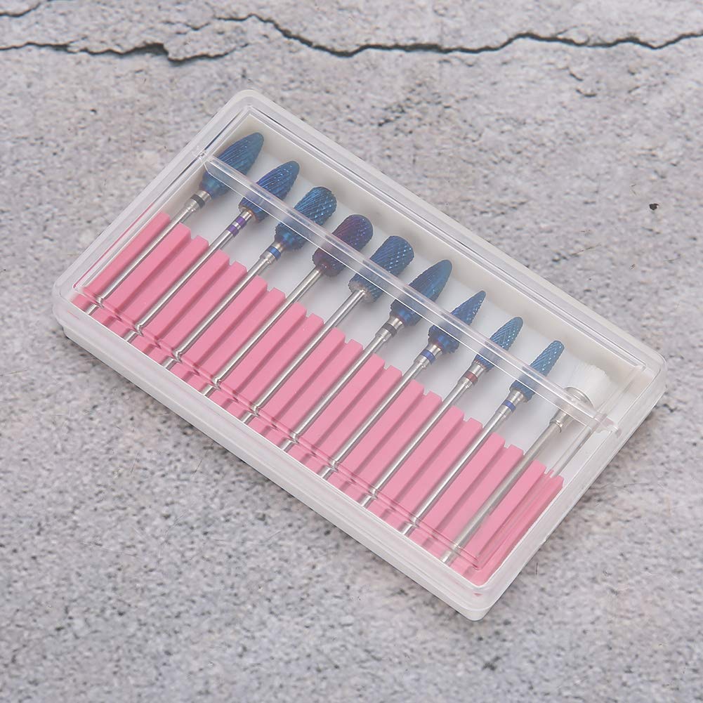 10 Piezas Cabezal de Pulido de Uñas Juego de Brocas para Uñas Accesorio para Pulidor de Uñas Kit de Herramientas de Manicura