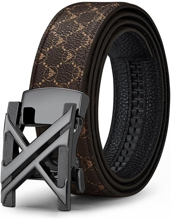 VANNANBA Letter X Belt for Men,Luxury Stylish Designer Ratchet Belts for Dress Casual Pants