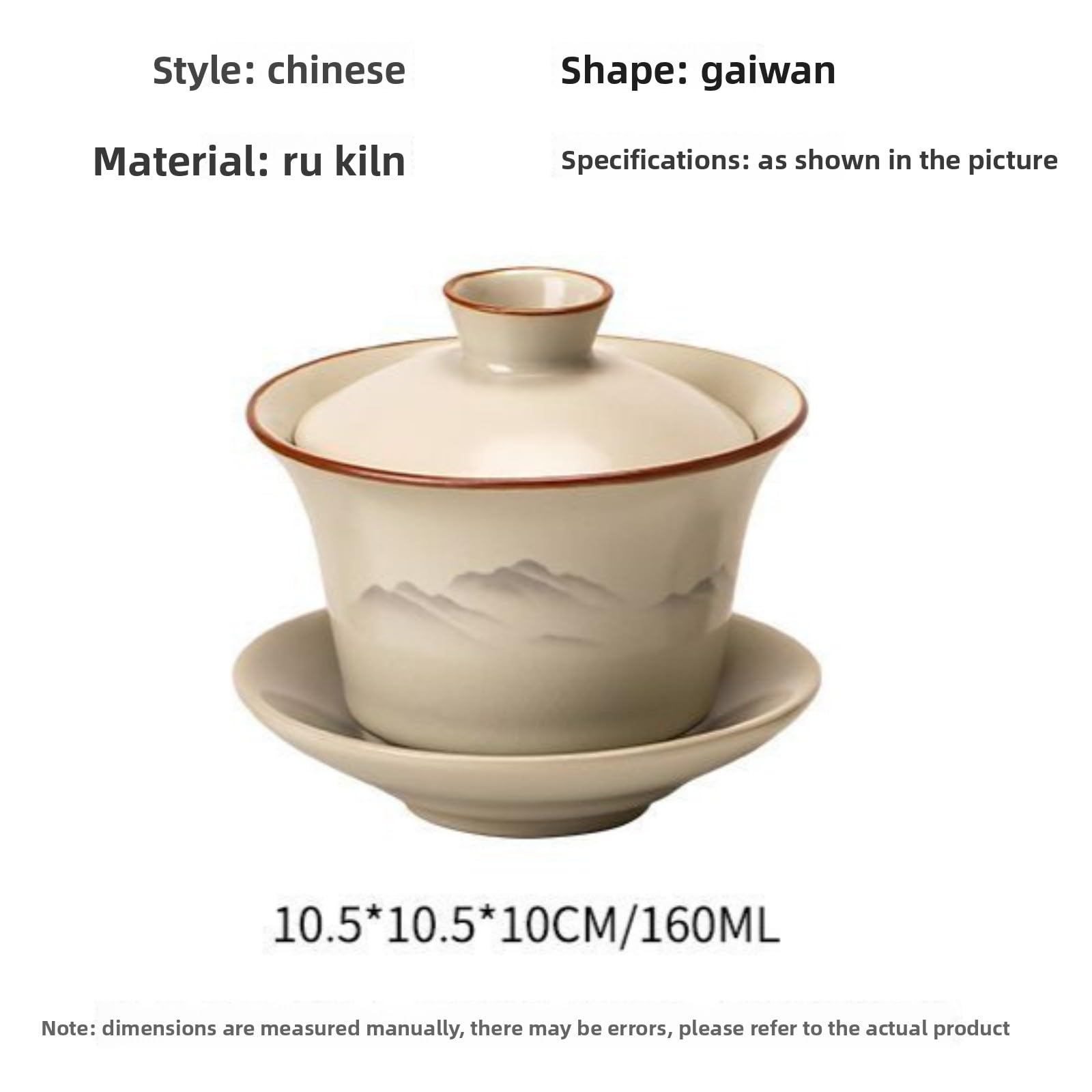 Ru Kiln Ceramics Gaiwan, 160 ml 153 g, domowa miska do herbaty Kung Fu zestaw do herbaty