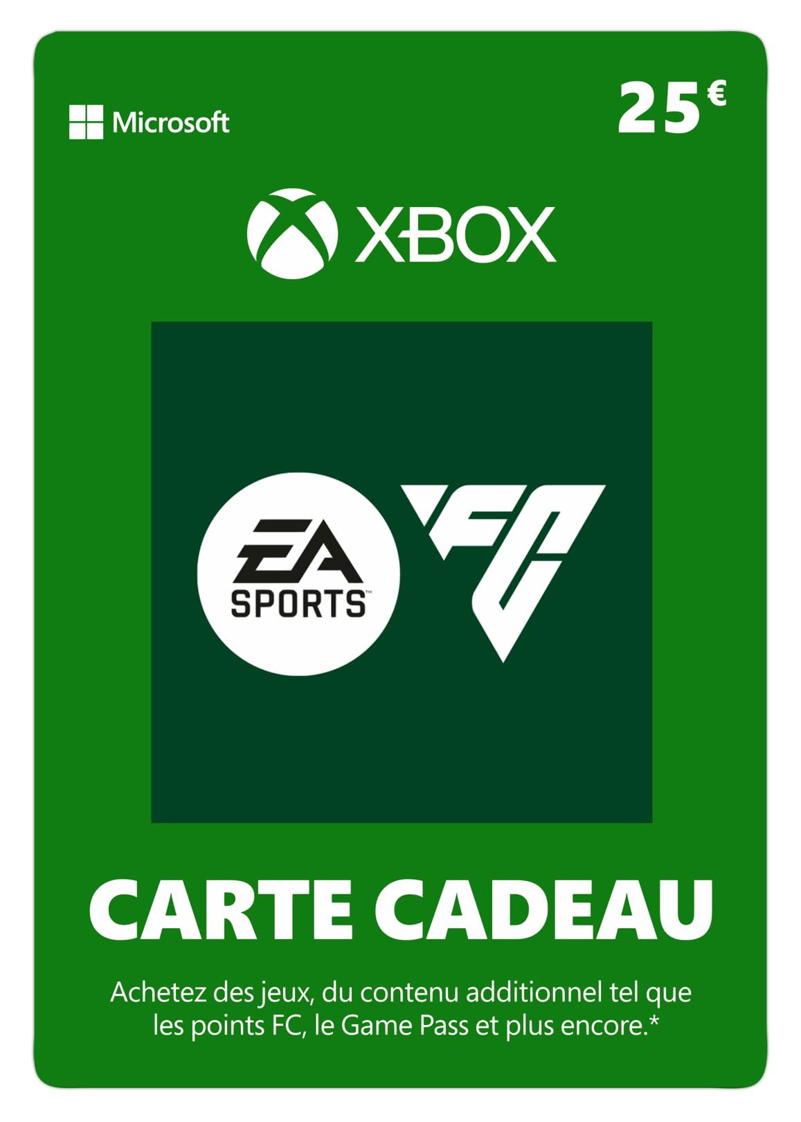 Xbox Carte Cadeau | 25 EUR | EA Sports FC 25 | Xbox One, Series S|X & Windows [Code Digital]