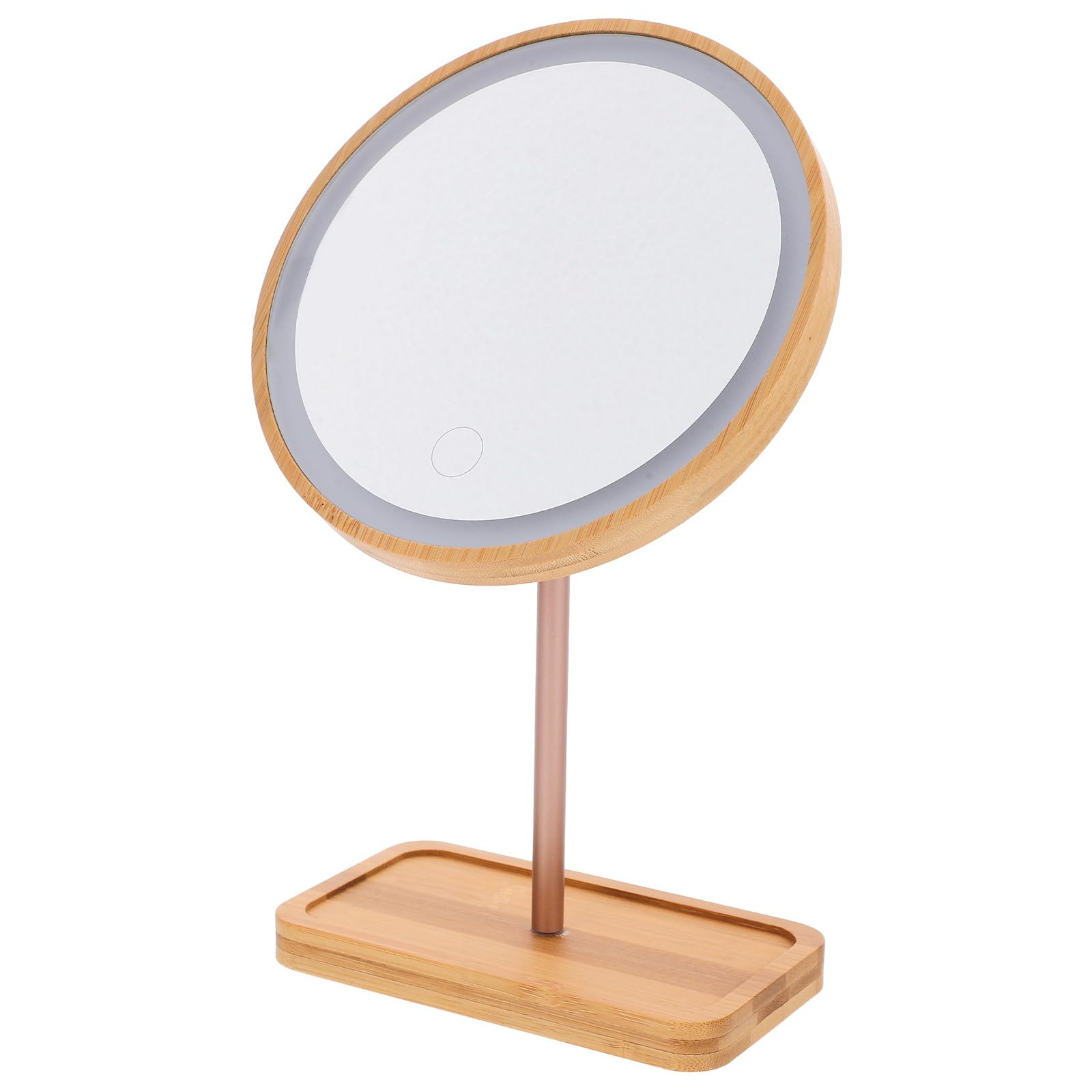 Miroir de maquillage en bois LED de table moderne avec batterie 1200ma