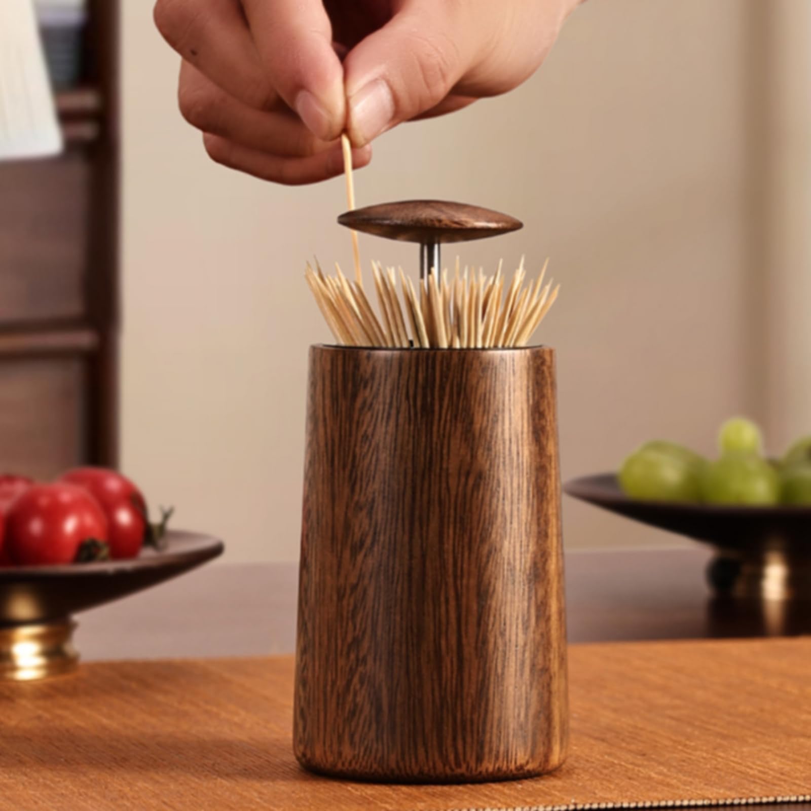 Palillero Automático Compacto Dispensador Automático Palillos Recipiente para Cocina , Chino, Redondo