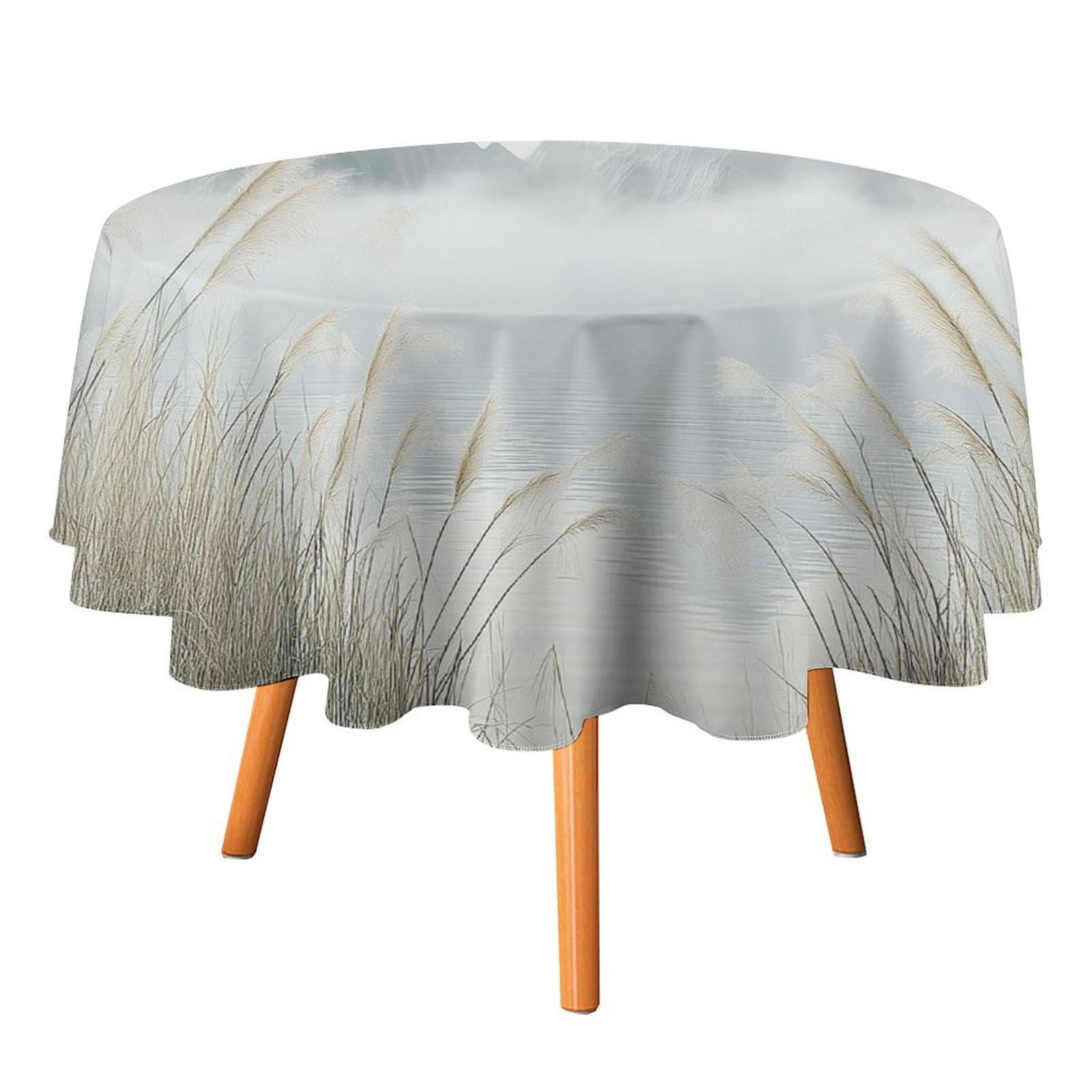 ORDOBO 3D Printed Tablecloth - Dashan Lake Round Tablecloth Wipeable For Kitchen Dinner Picnic Party Home Fashion Print Table Cover Decoration 152X152Cm