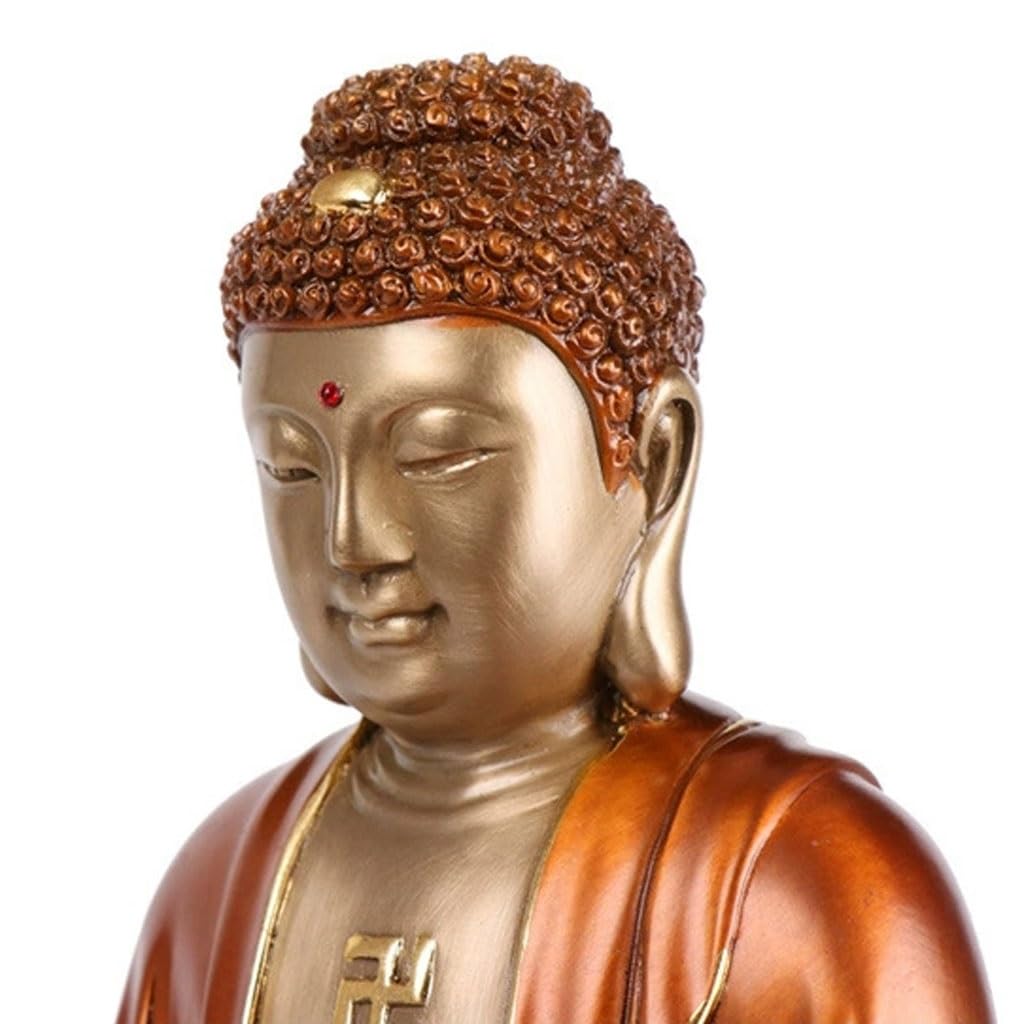 Escultura de Estatua de Buda Adornos De Estatua Buda Metal For El Hogar, Sala Estar, Manualidades Oficina, Vestíbulo, Estudio, Zen