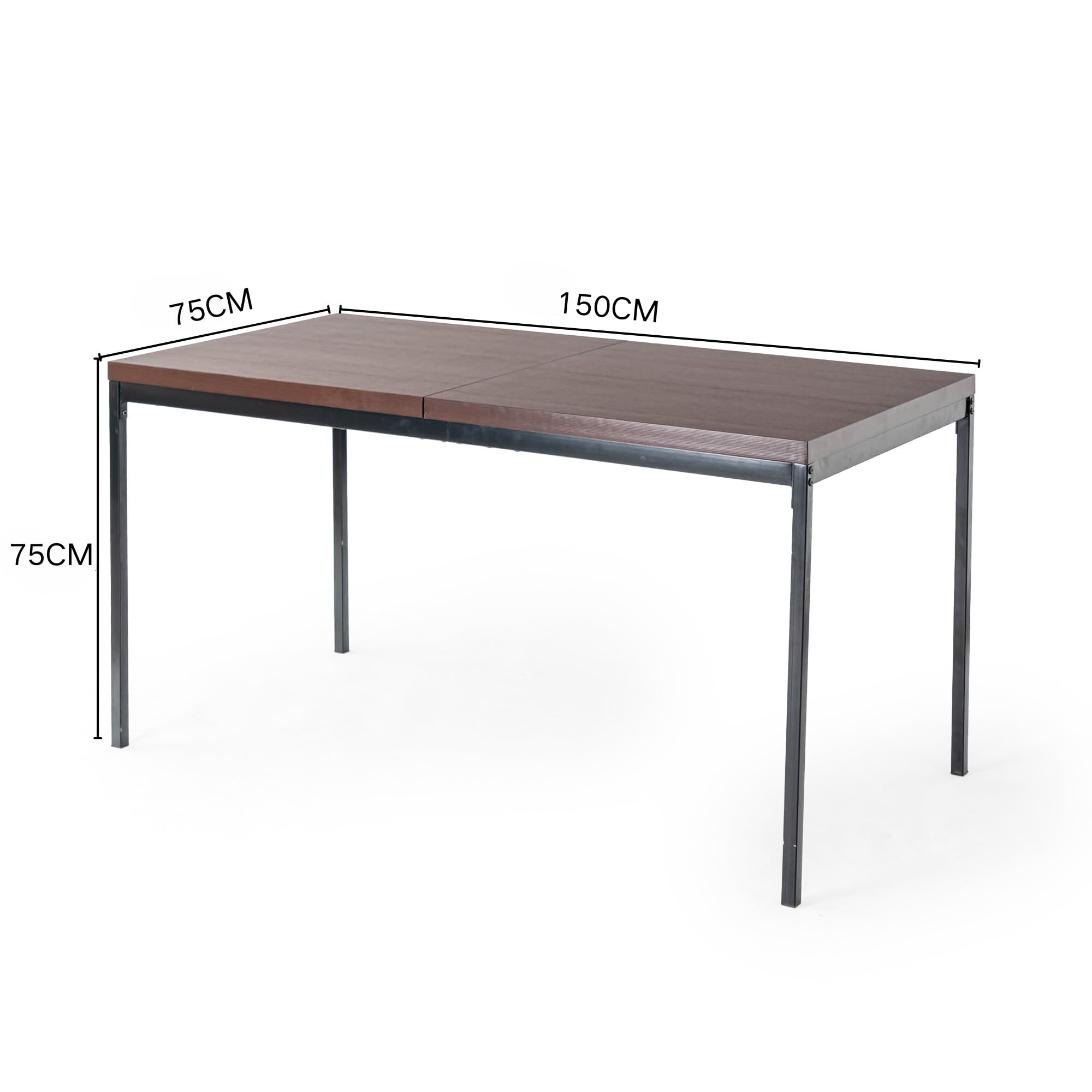 Table De Conférence Rectangulaire 150x75x75 Cm - Plateau Bois Brun, Structure Métallique, Pour 4 à 6 Personnes, Réunions, Formations - 5