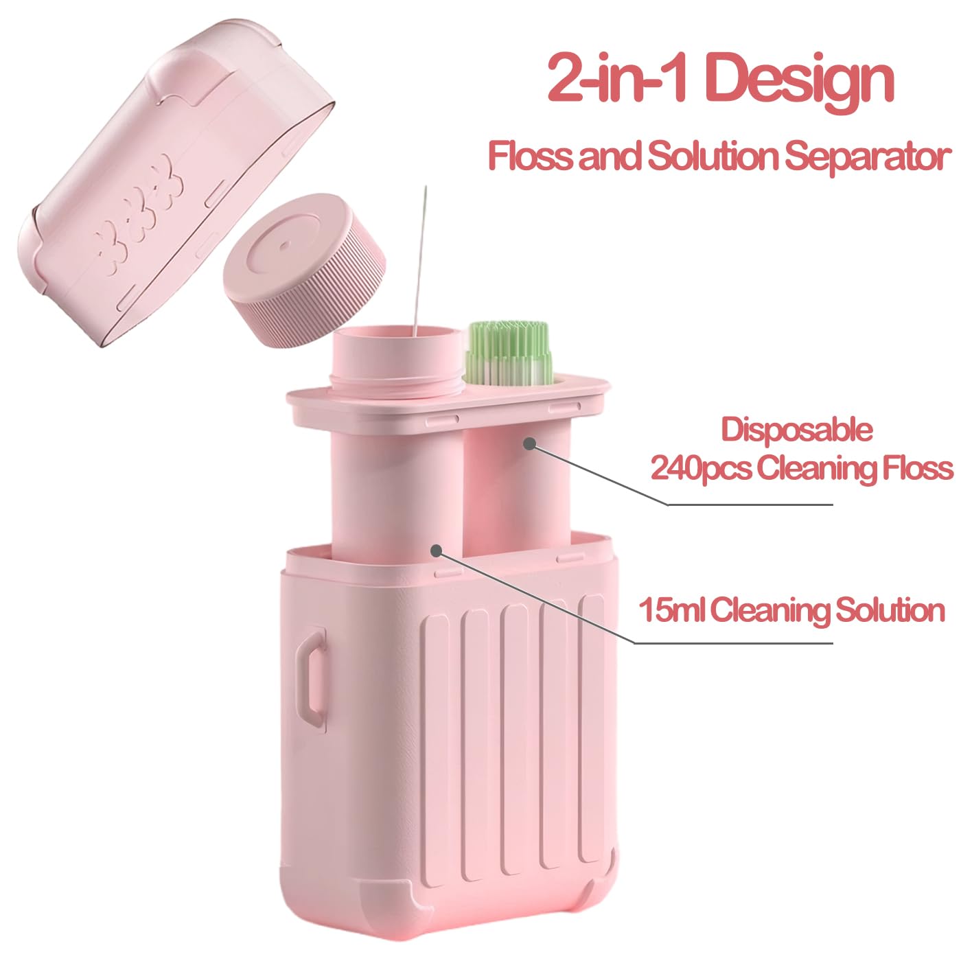 Piercing Cleaning,Earring Hole Cleaner,Ear Piercing Aftercare Cleaner Kit with 240pcs Disposable Ear Piercing Cleaning Floss & 15ml Cleaning Solution for Women Men - Image 3