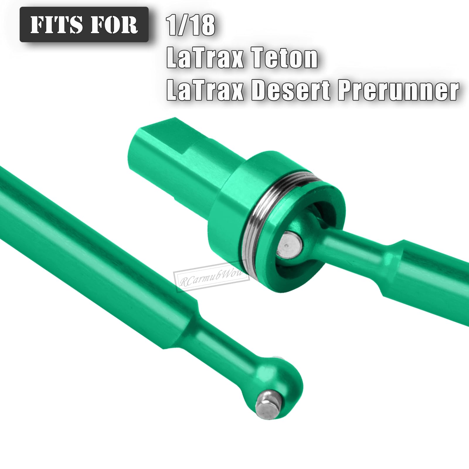 RcarmubWow RC Driveshafts Axles Upgrades Part for 1/18 LaTrax Teton,LaTrax Desert Prerunner,7075 Aluminum Front Rear Drive Shafts CVD w/6061 Hex Hops Up,4PCS,Replace #7650,Green