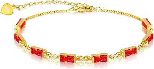 Pulsera de eslabones de oro de 18 quilates para mujer, pulsera de tenis con circonita cúbica 5A, hipoalergénica, plata de ley 925 hipoalergénica,