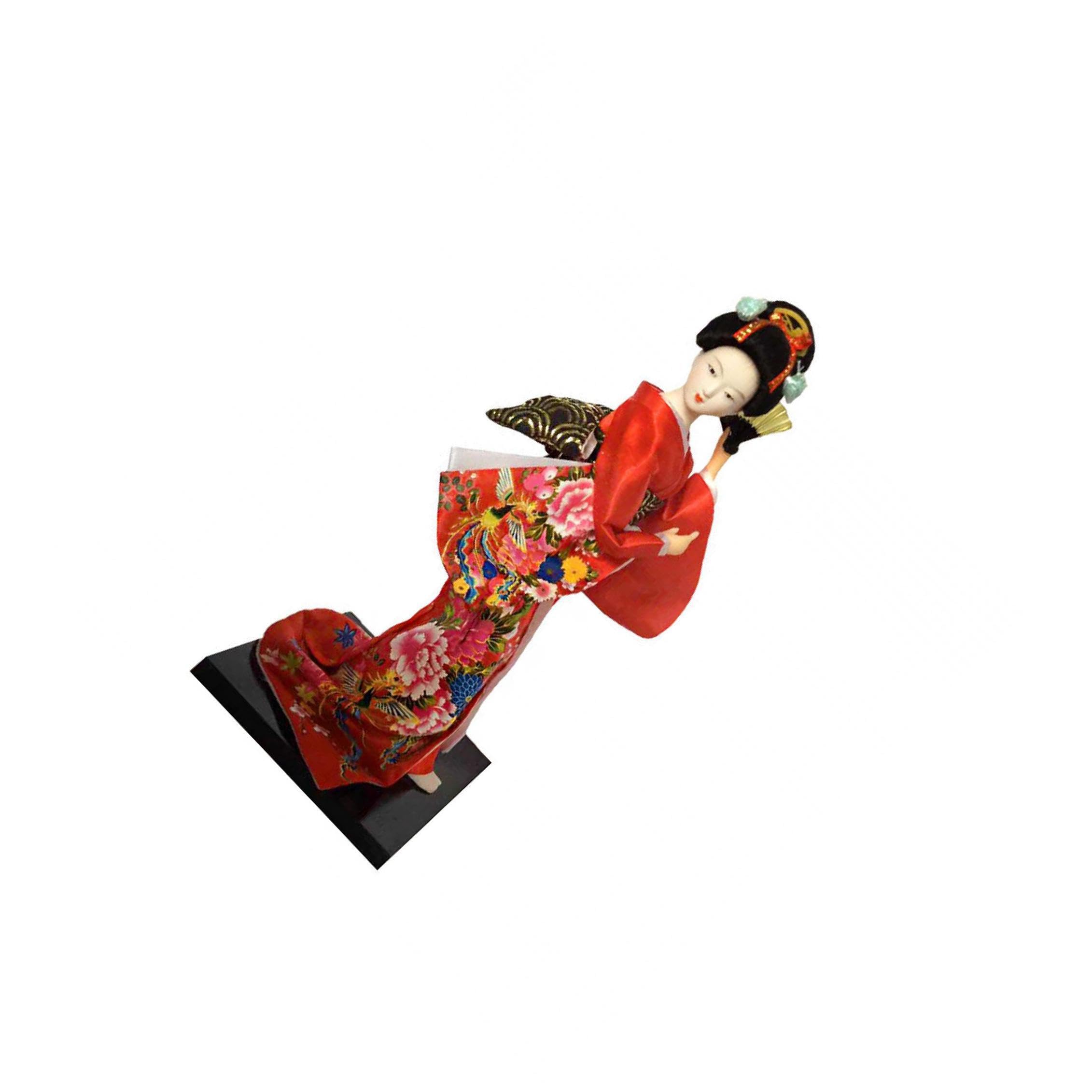 QIXCXAZ Authentic Japanese Geisha Dolls Elegant Statuettes Unique Handcrafted Collectibles Home Accent Pieces Ethnic Japanese Geisha Dolls Kimono 9inch, Style B