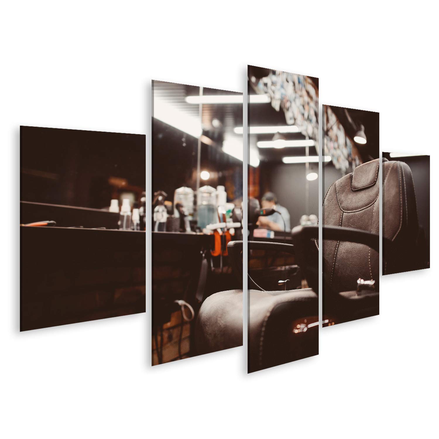 islandburner Bild auf Leinwand Barbershop Sessel Moderner Friseur Friseursalon Barber Shop Männer Bilder Wandbilder Poster