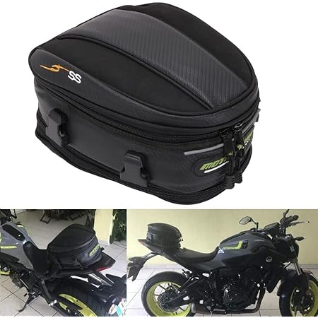 JFG RACING wasserdichte Motorrad-Hecktasche, Gepäcktasche, Satteltasche, Multifunktionstasche, PU-Leder, Fahrradtasche, Sport-Rucksack, 15 Liter