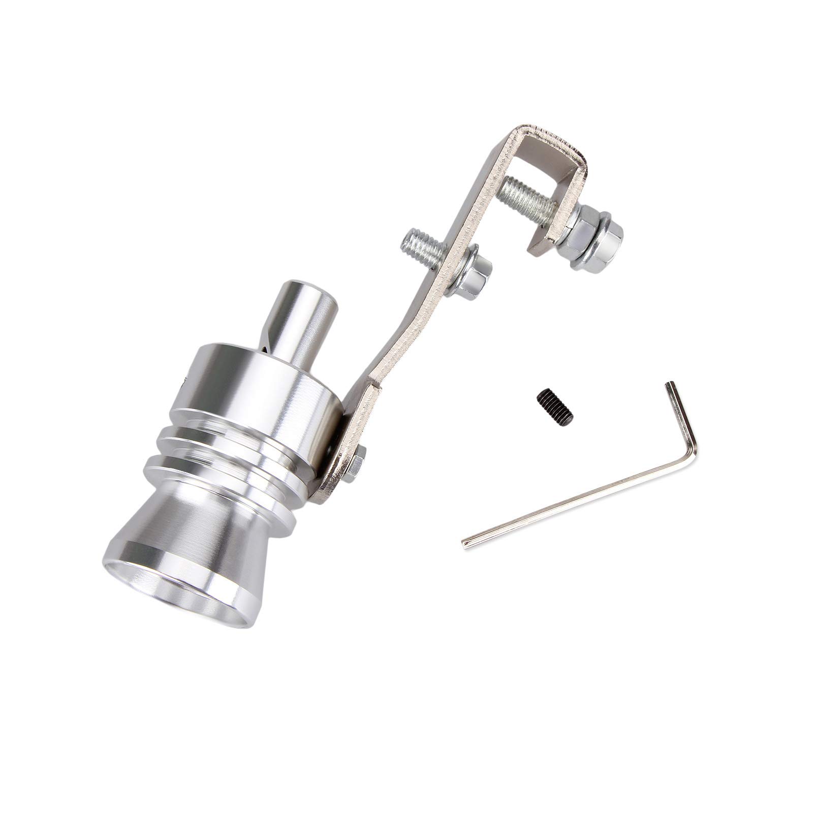 Oranges Autoparts Silver XL Universal Turbo Noise Sound Exhaust Muffler Pipe Whistle Blow off valve