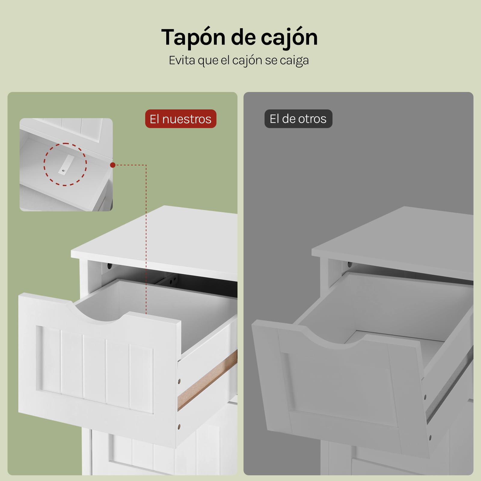 WOLTU Armario de Baño, Mueble Auxiliar Baño, con 4 cajones, Cajonera Baño Estrecha, para Espacios Pequeño, 30 x 30 x 82 cm, Sala de Estar, Dormitorio, Cocina, Estilo Moderno, Blanco BZS07ws