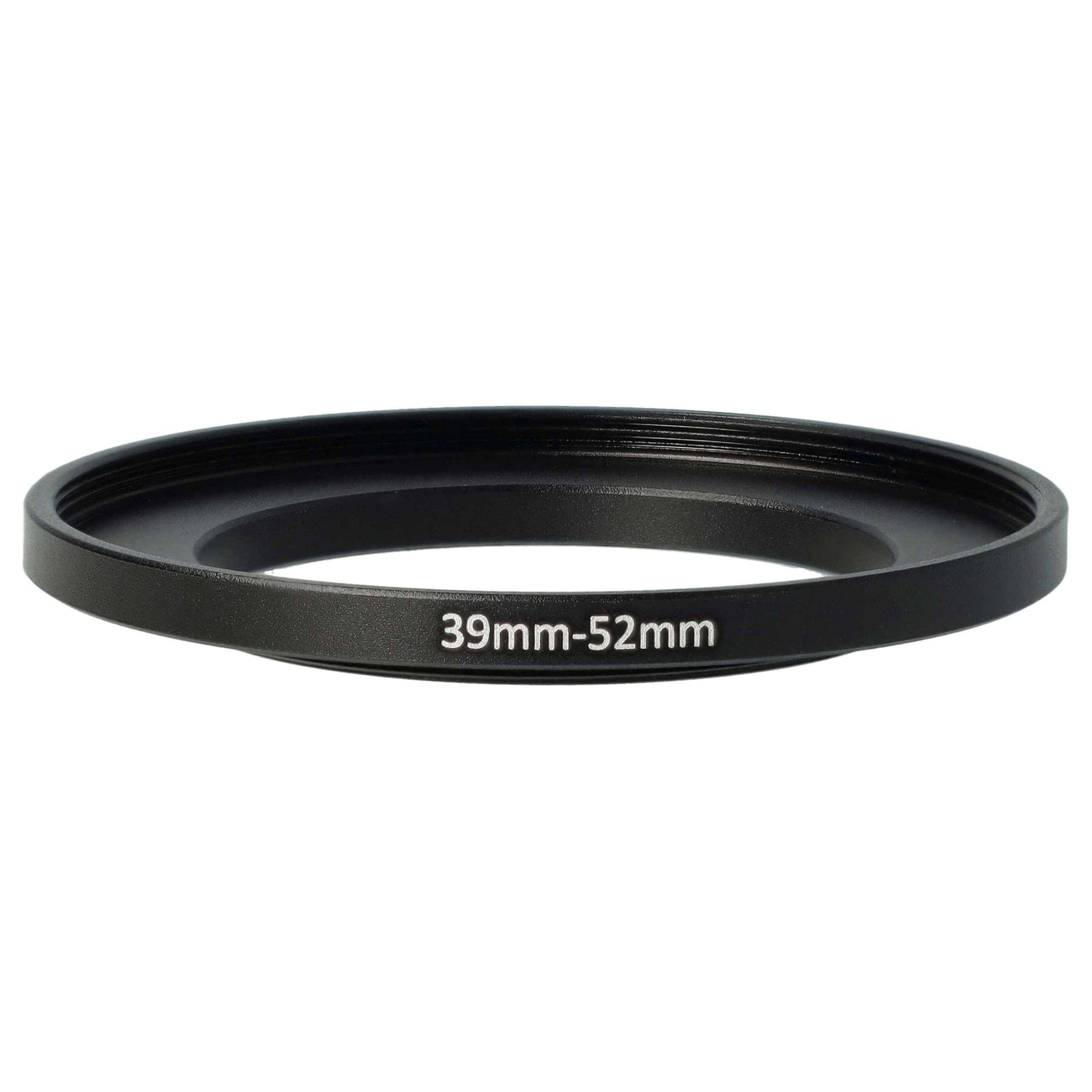 vhbw Step-Up-Ring Adapter von 39 mm auf 52 mm für Kamera Objektiv - Filteradapter, Metall, Schwarz